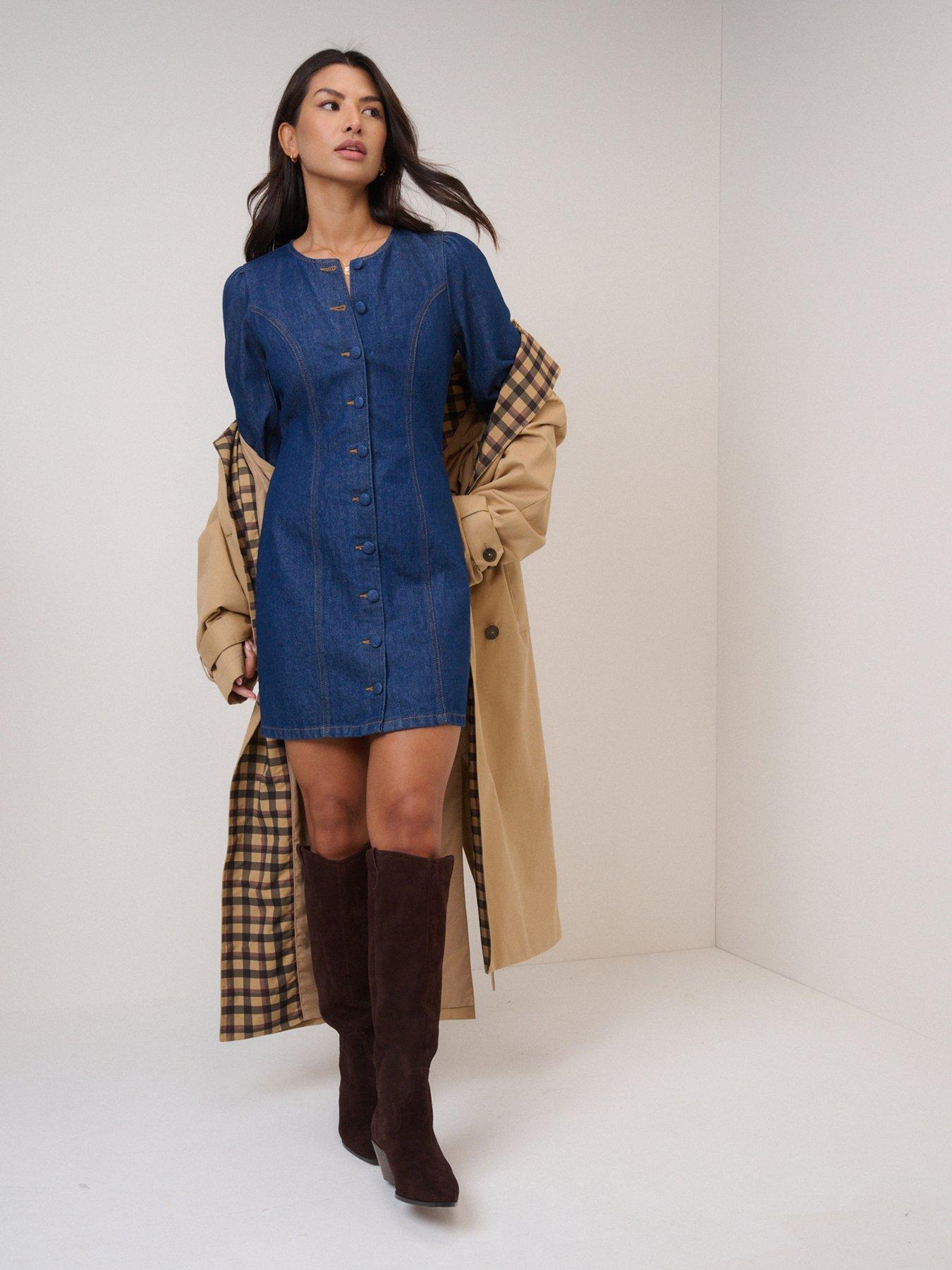 white christmas dresses Nobody's Child Dark Denim Daisy Collared Mini Dress