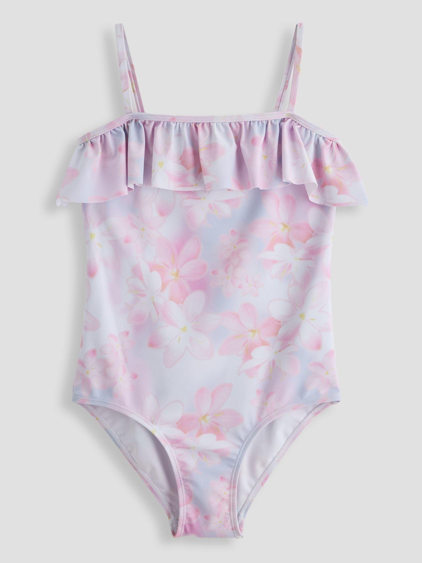 The Very Collection Floral Tie Dye Swimsuit With Frill - Purple