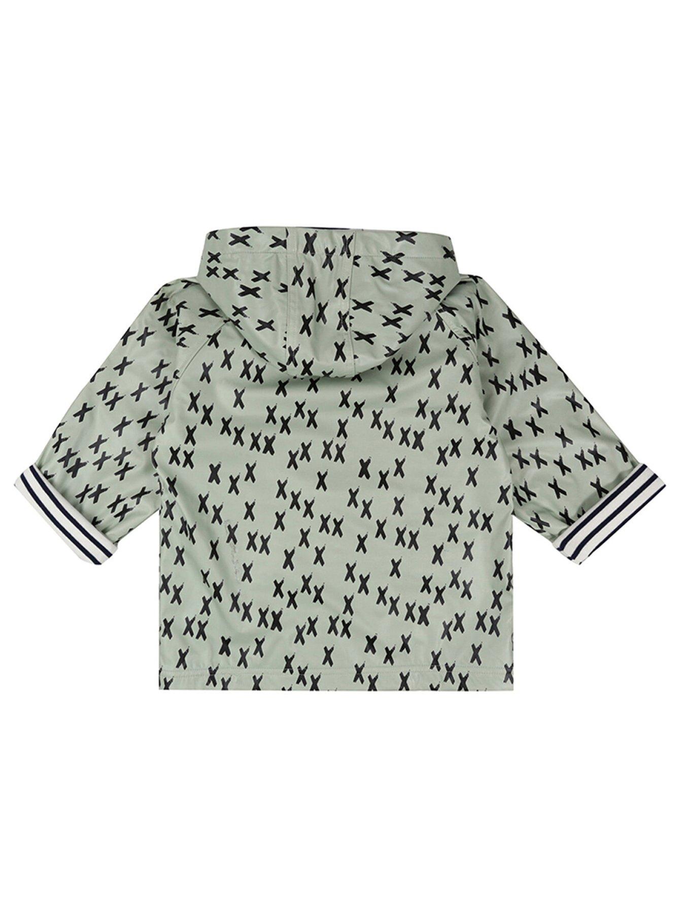  image of turtledove-london-kids-green-kisses-print-hooded-raincoat-light-green