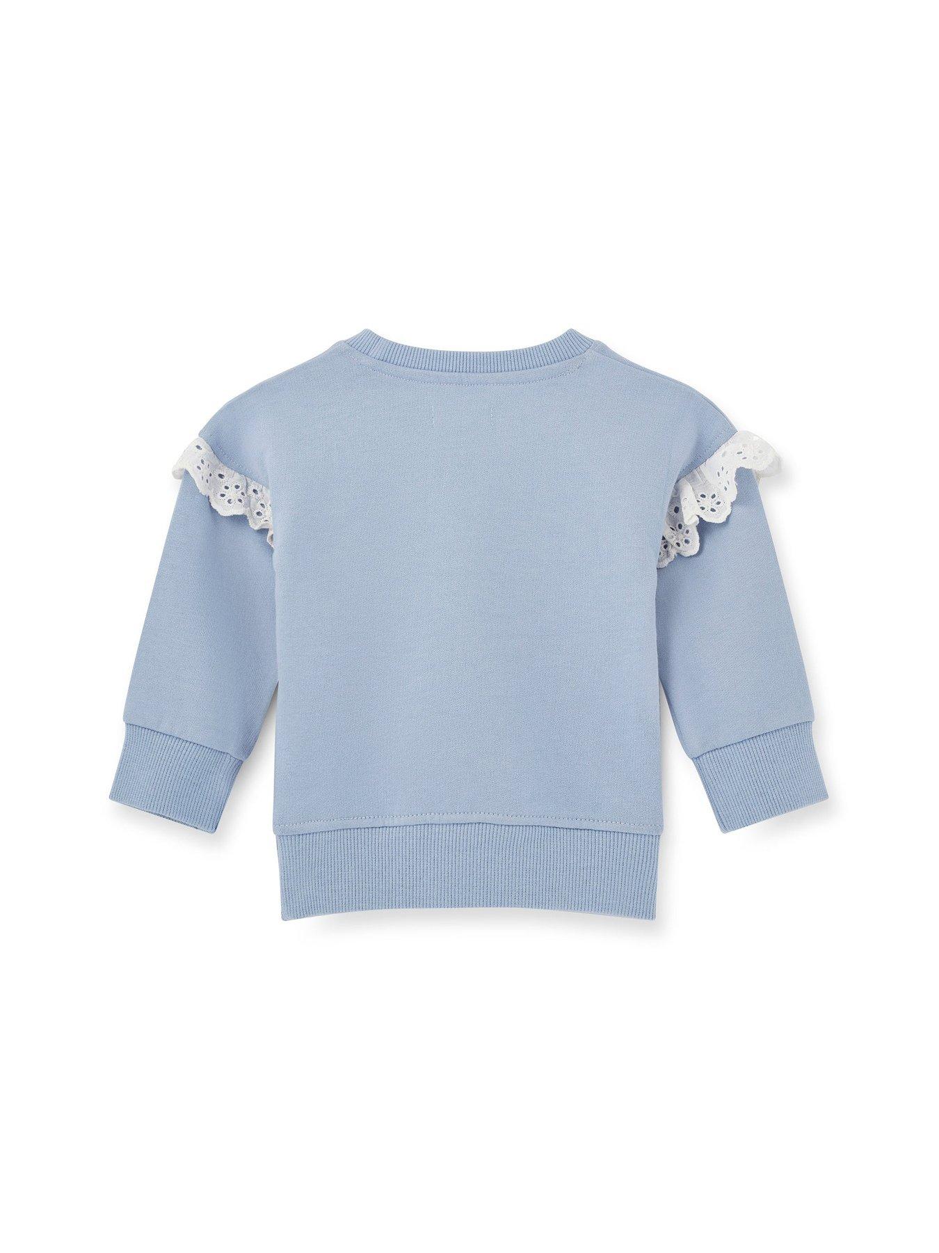  image of lilly-sid-girls-multicoloured-petal-print-sweatshirt-and-legging-set-light-blue