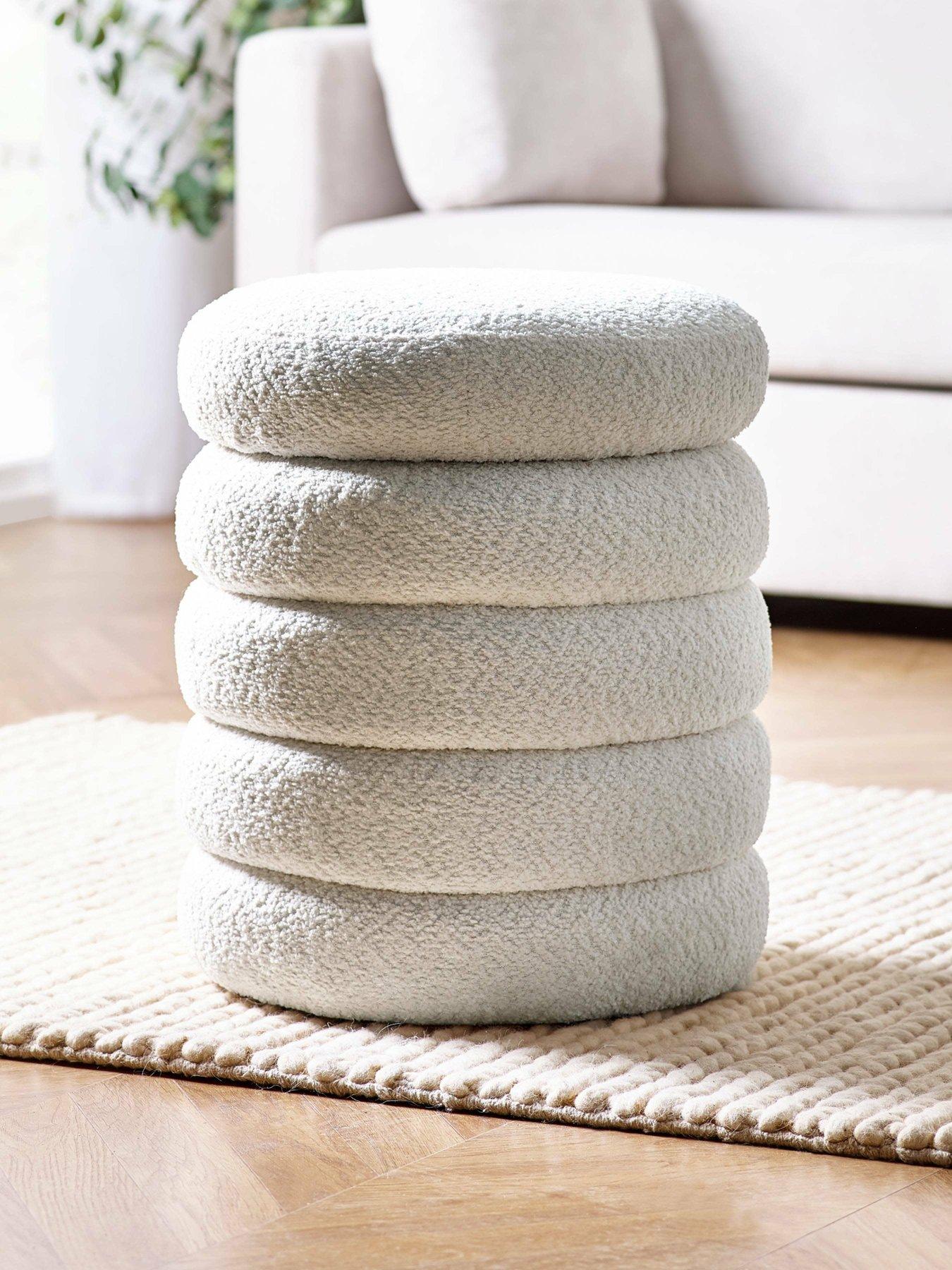 Julian Bowen Hailey Boucle Upholstered Storage Stool