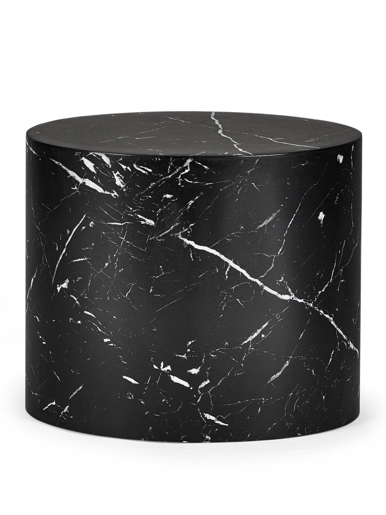Image 2 of 6 of Julian Bowen Toba Nest Of 2 Black Marble Effect Tables