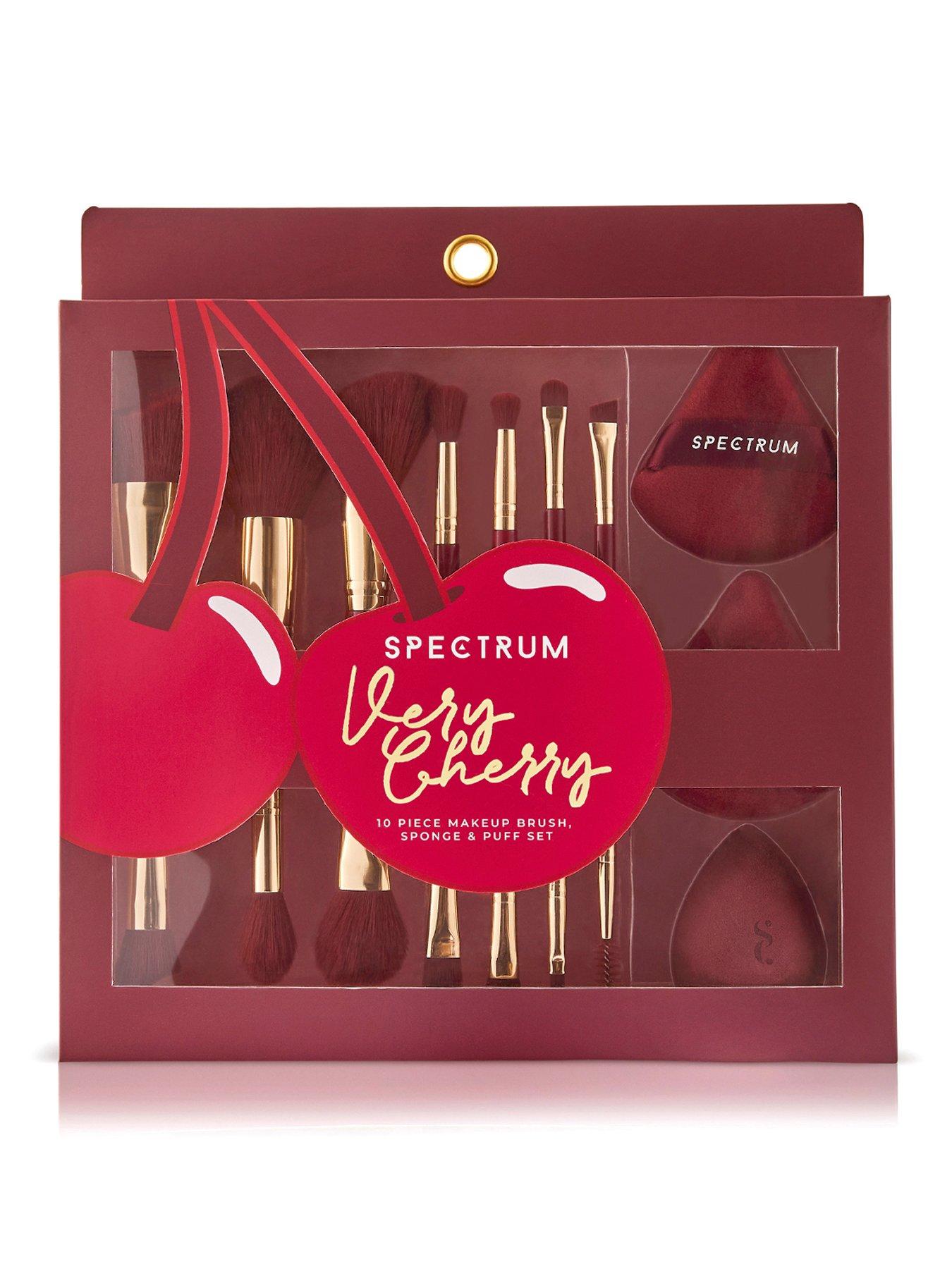 Spectrum Very Cherry 10 Piece Makeup Brush, Sponge & Puff Set