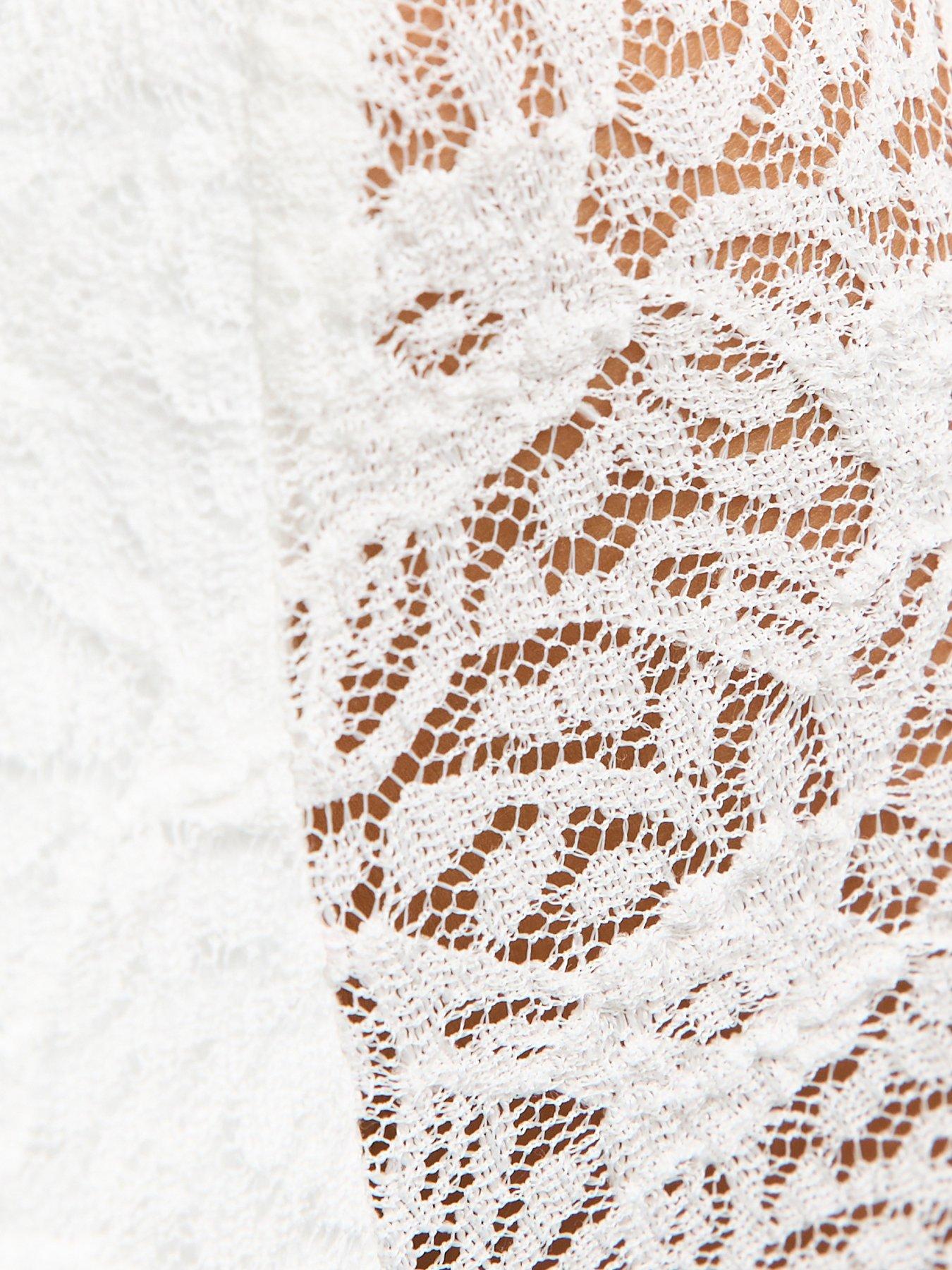  image of new-look-915-girls-long-sleeve-lace-asymmetric-hem-top-white