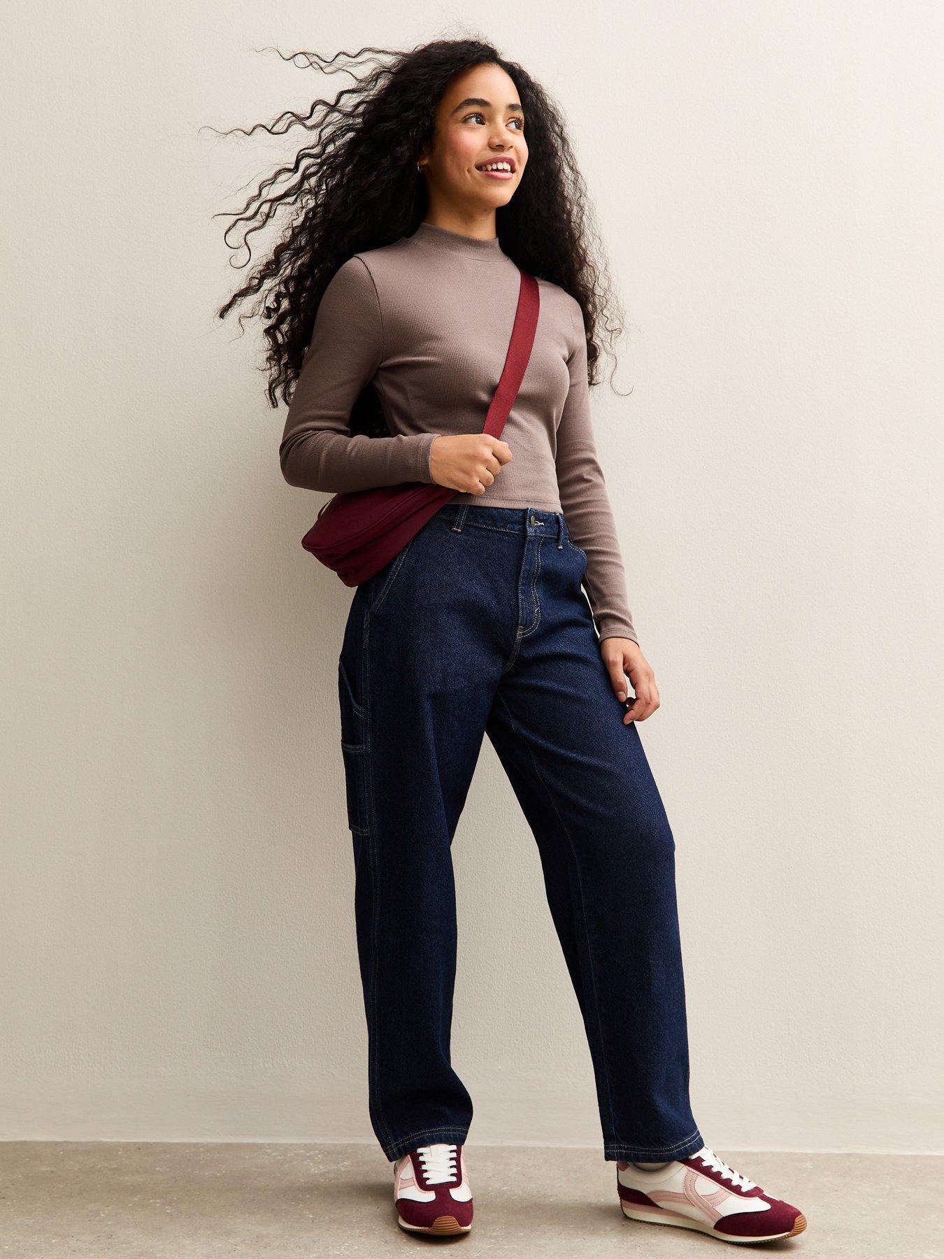  image of new-look-915-girls-long-sleeve-high-neck-top-mink