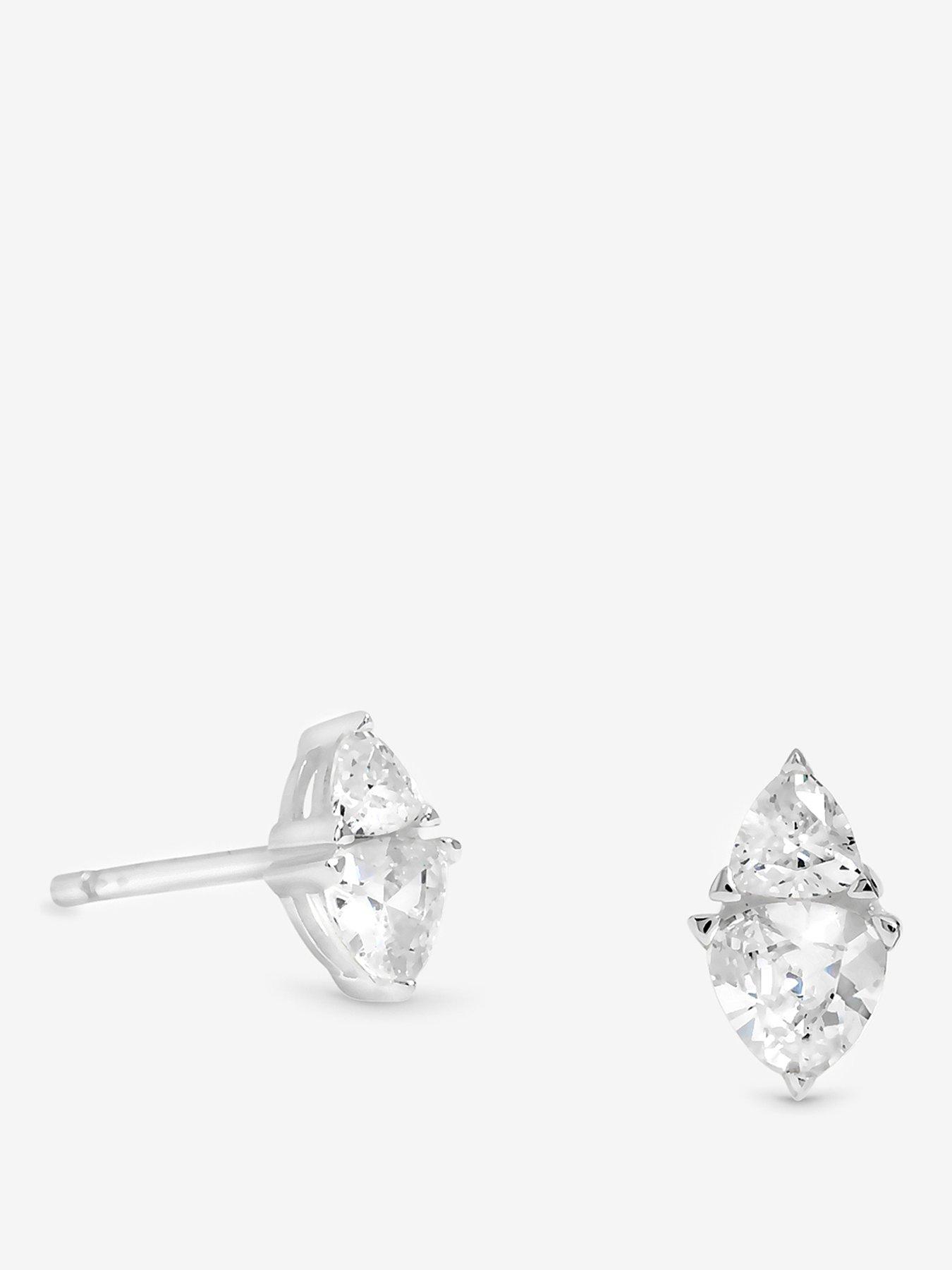 Simply Silver Sterling Silver 925 Cubic Zirconia Stud Earrings