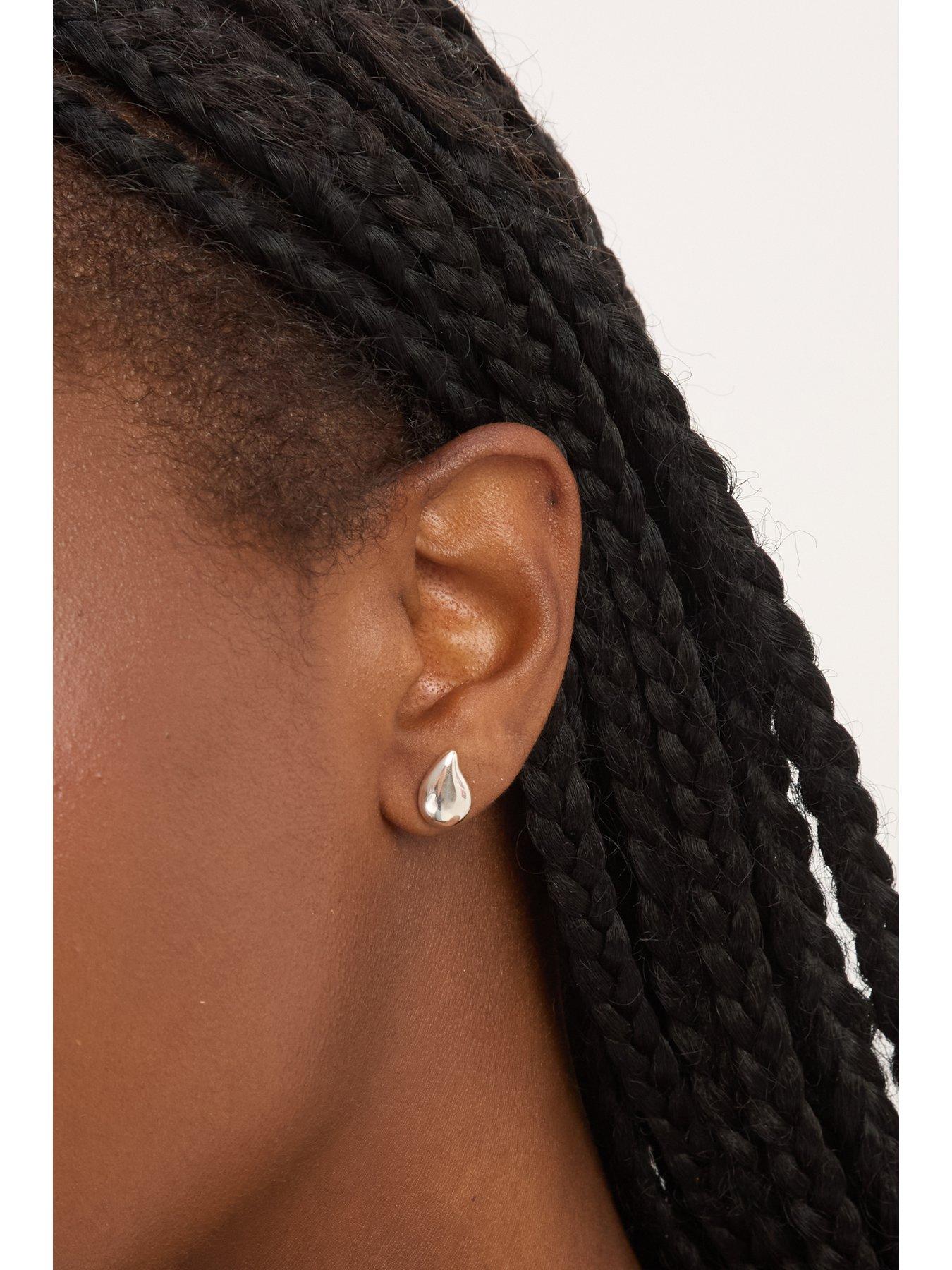 Image 2 of 2 of Simply Silver Simply Silver Sterling Silver 925 Polished Nugget Stud Earrings