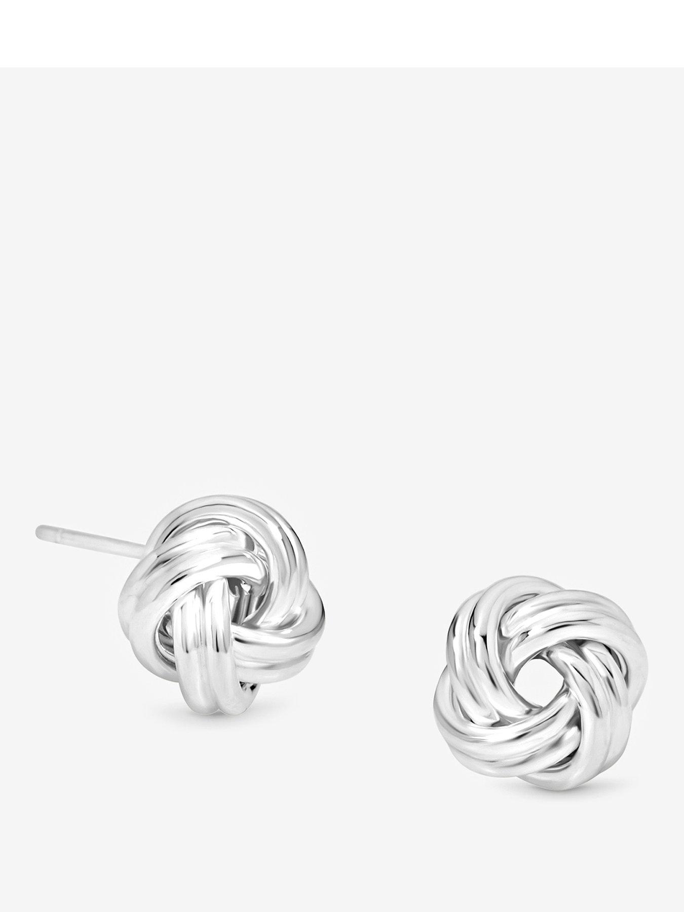 Simply Silver Sterling Silver 925 Polished Knot Stud Earrings