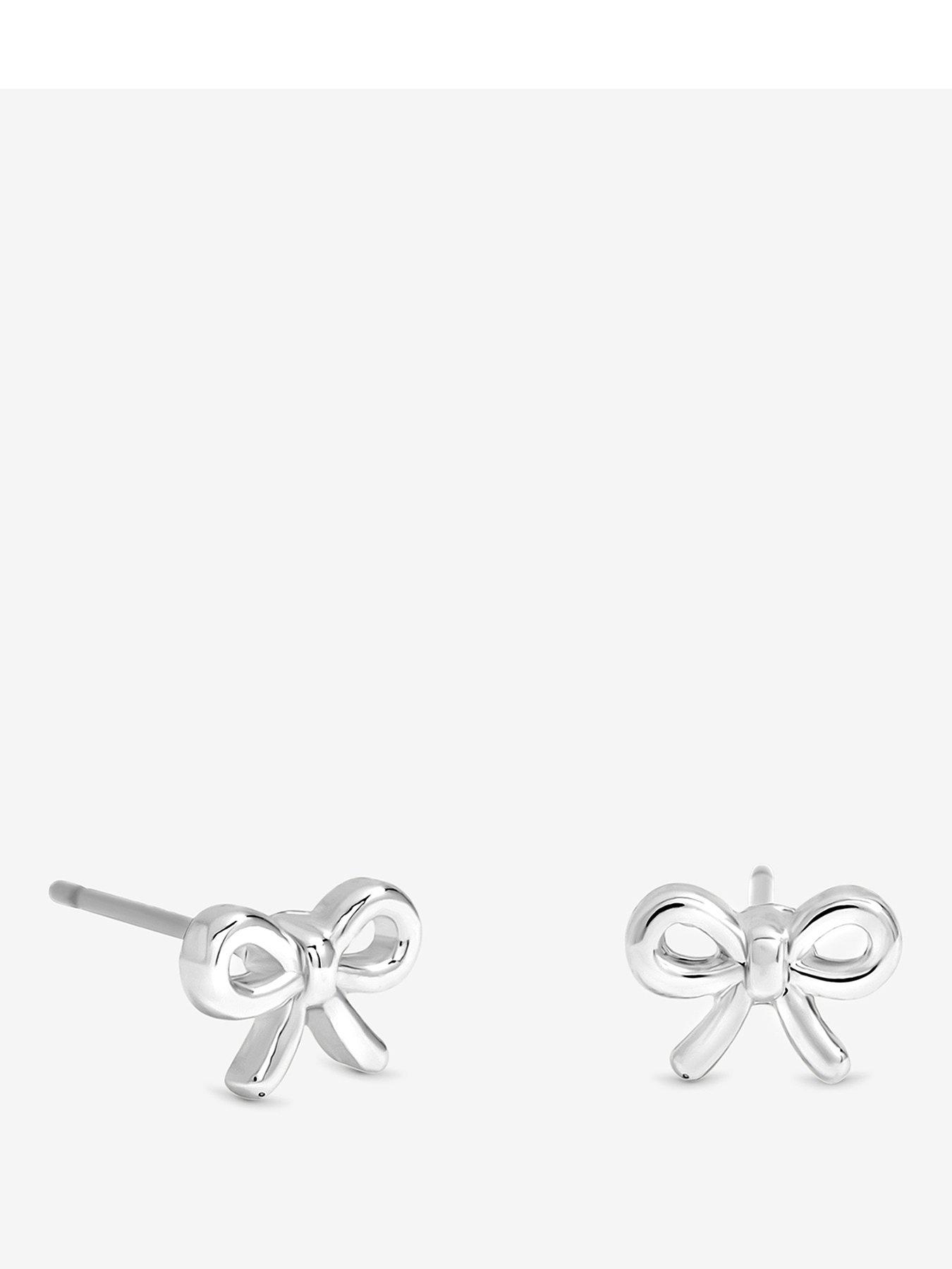 Image 1 of 1 of Simply Silver Sterling Silver 925 Polished Bow Earrings - Gift Sleeve
