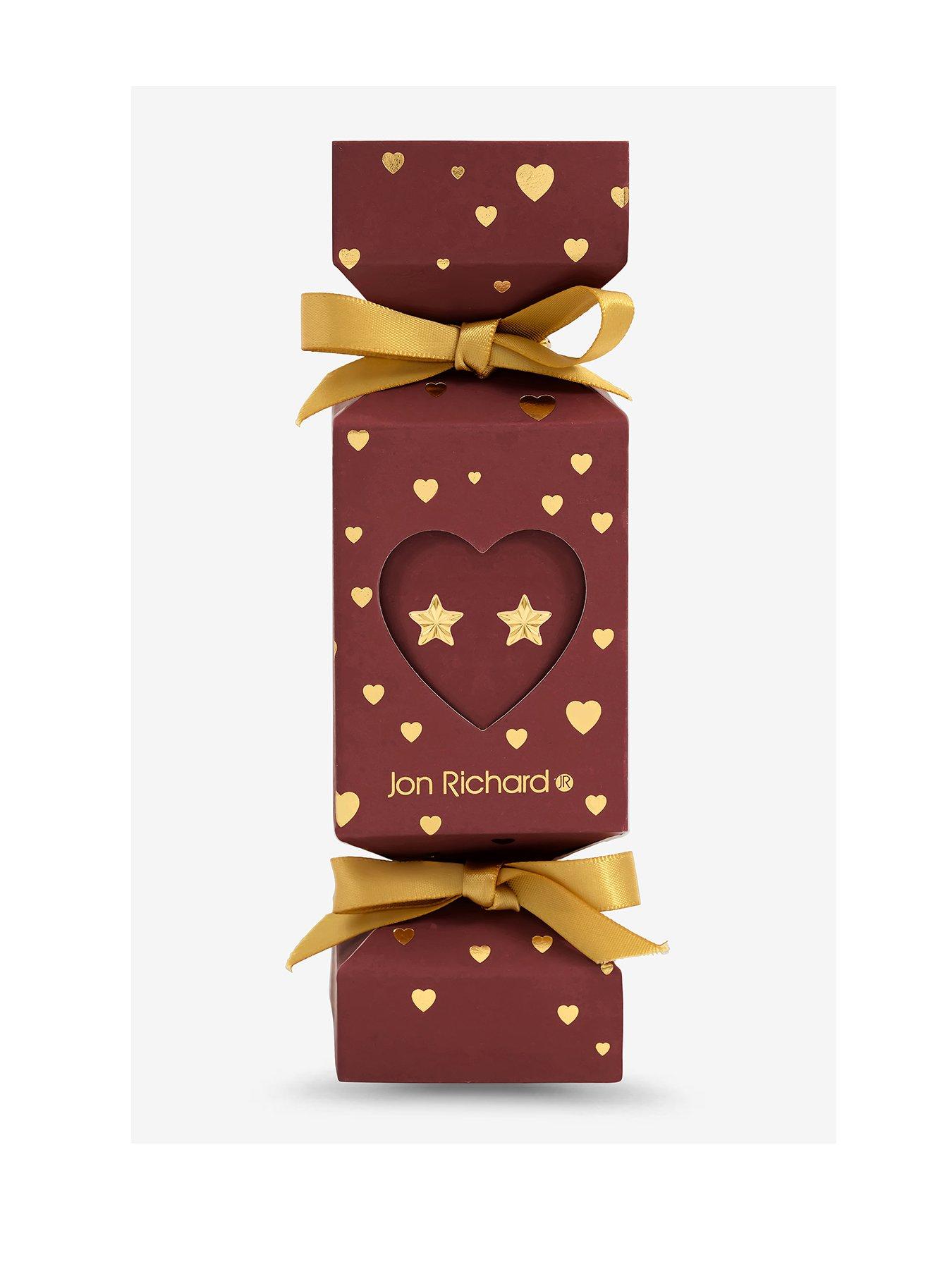 front image of jon-richard-18k-gold-plated-star-earrings-gift-cracker