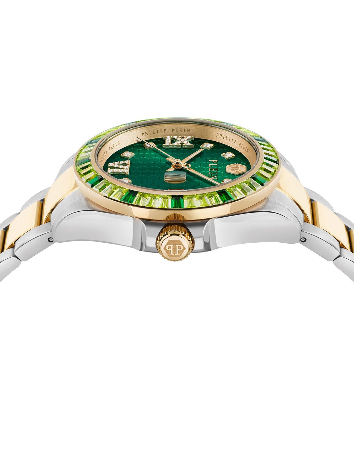 Image 3 of 3 of Philipp Plein LADY EMPIRE 39MM TWO TONE IPYG CRYSTAL, GREEN DIAL CRYSTAL WATCH