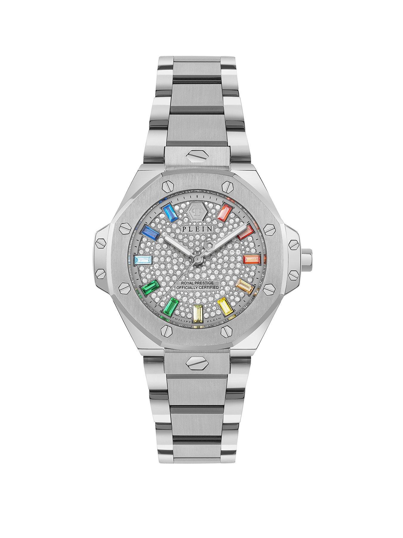 Philipp Plein ROYAL PRESTIGE STAINLESS STEEL CASE PAVE DIAL, CRYSTAL STAINLESS STEEL WATCH