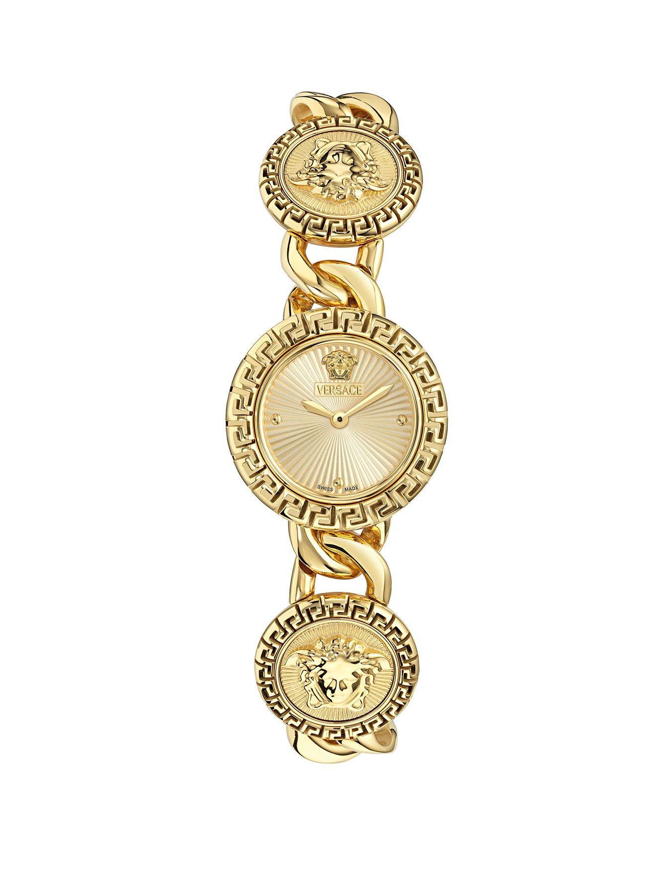  image of versace-la-greca-stud-iconnbsp28mm-gold-tone-case-gold-tone-dial-watch