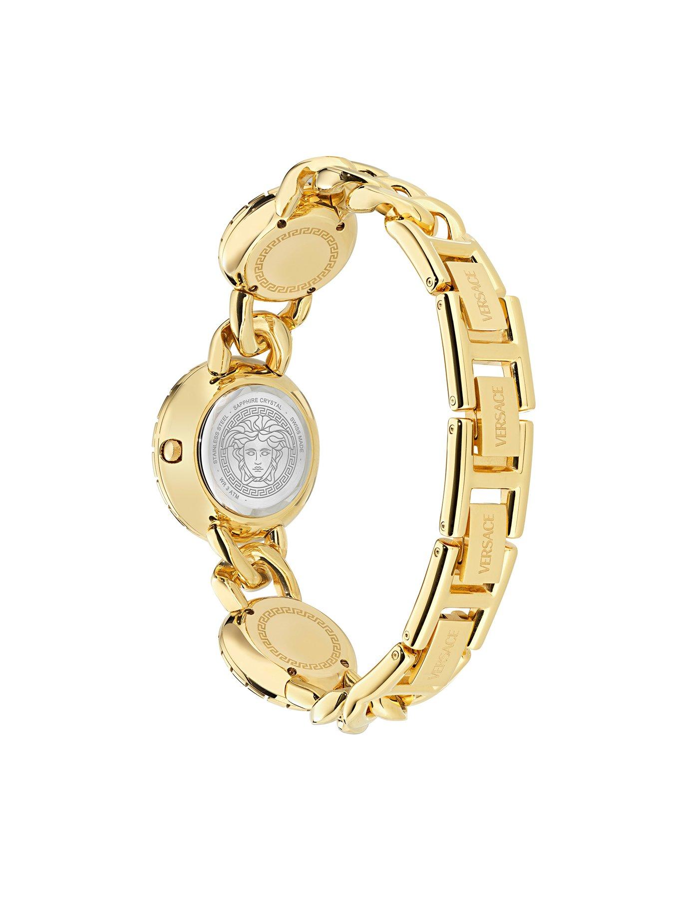  image of versace-la-greca-stud-iconnbsp28mm-gold-tone-case-gold-tone-dial-watch