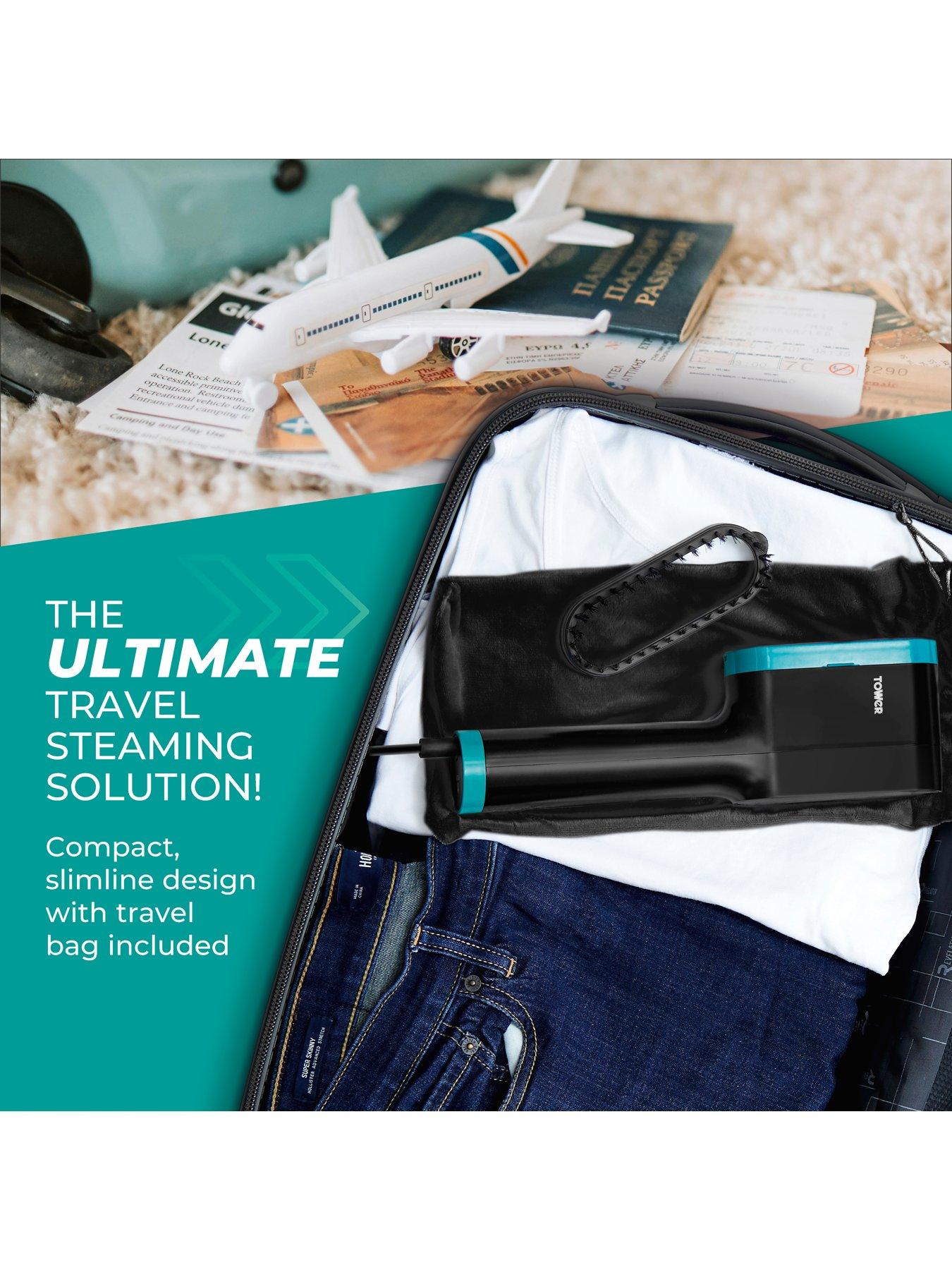  image of tower-t22038tl-ceraglide-handheld-garment-steamer-black-teal