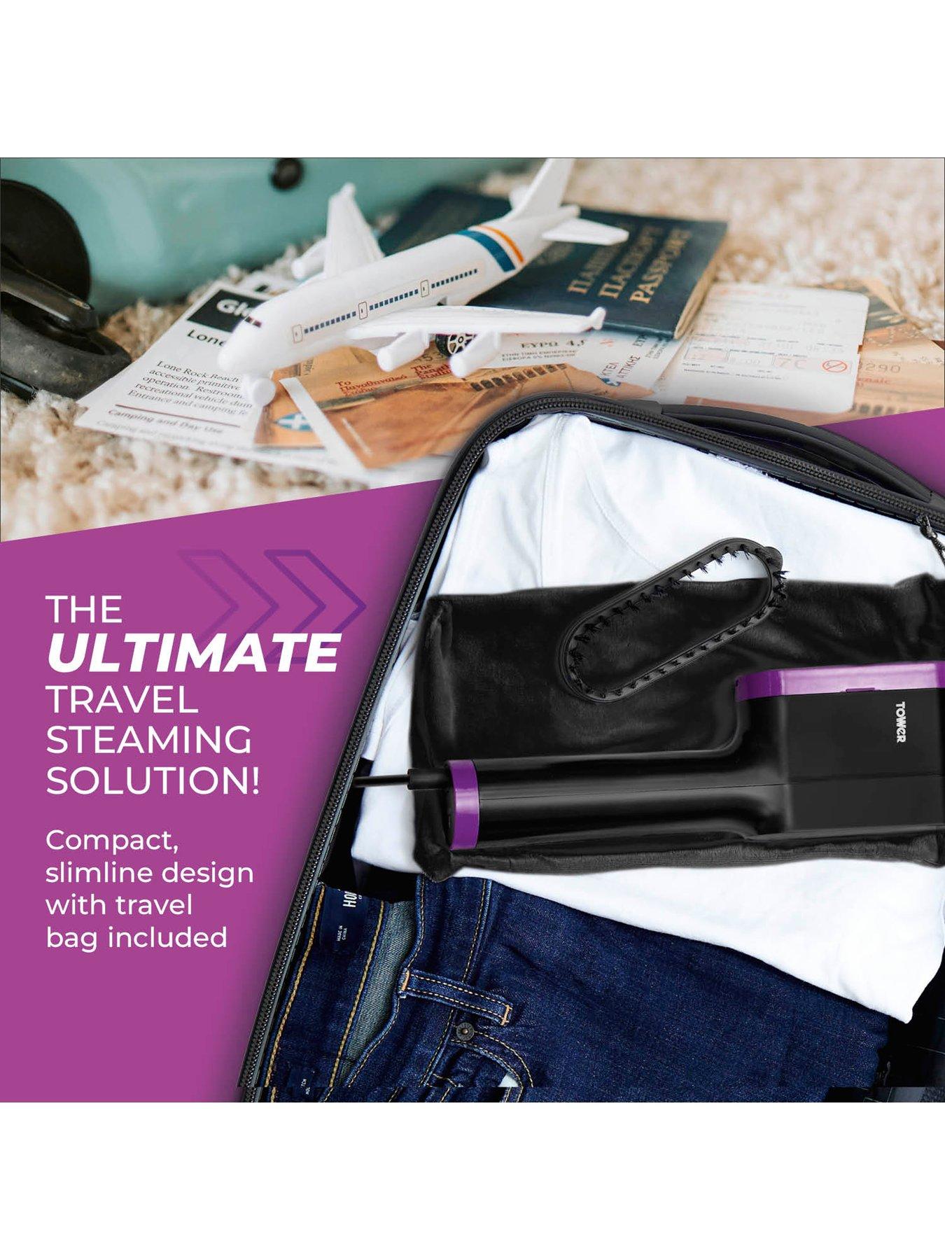  image of tower-t22038lil-ceraglide-handheld-garment-steamer-black-lilac