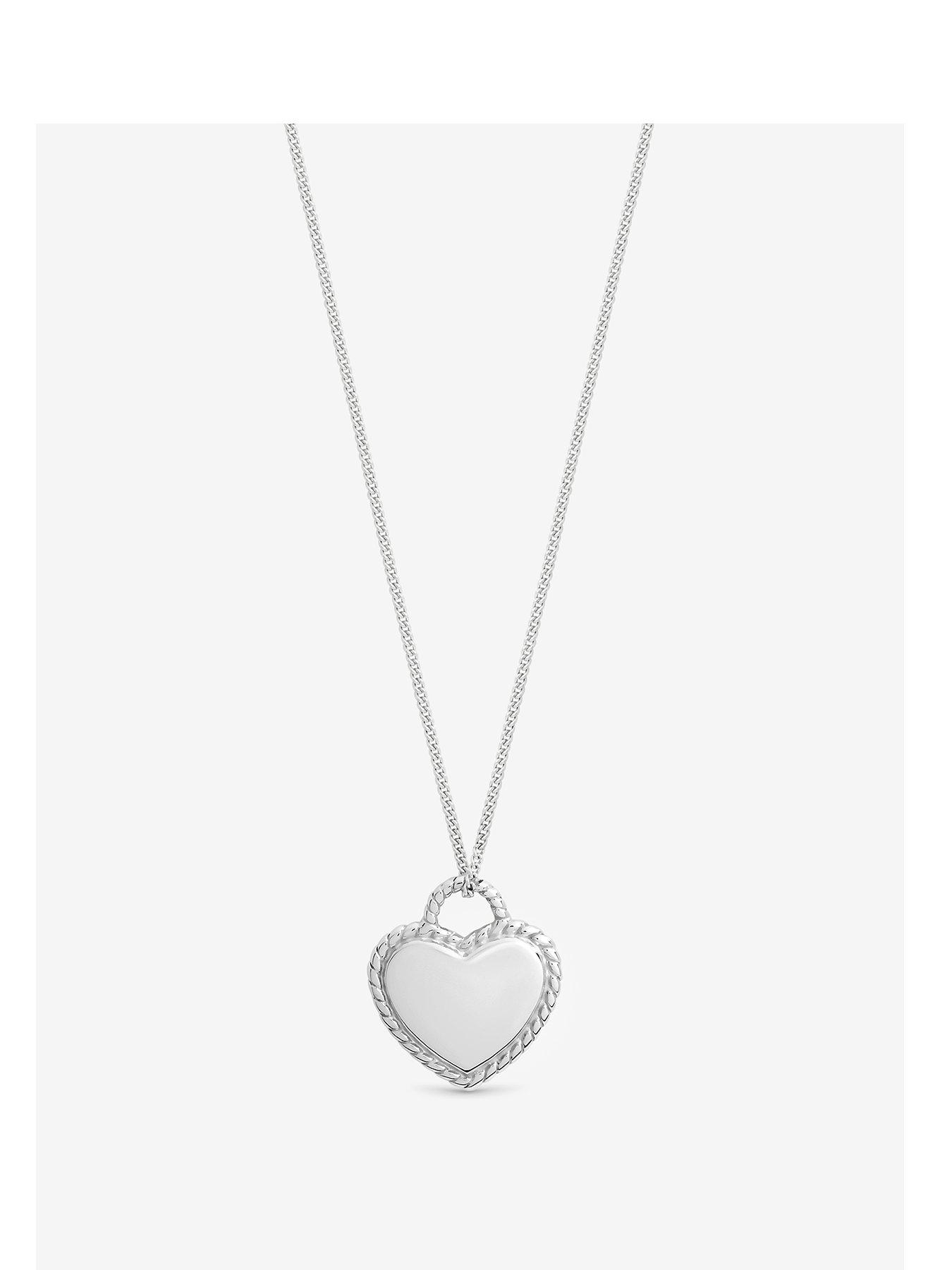 undefined Simply Silver Sterling Silver 925 Polished Beaded Heart Pendant