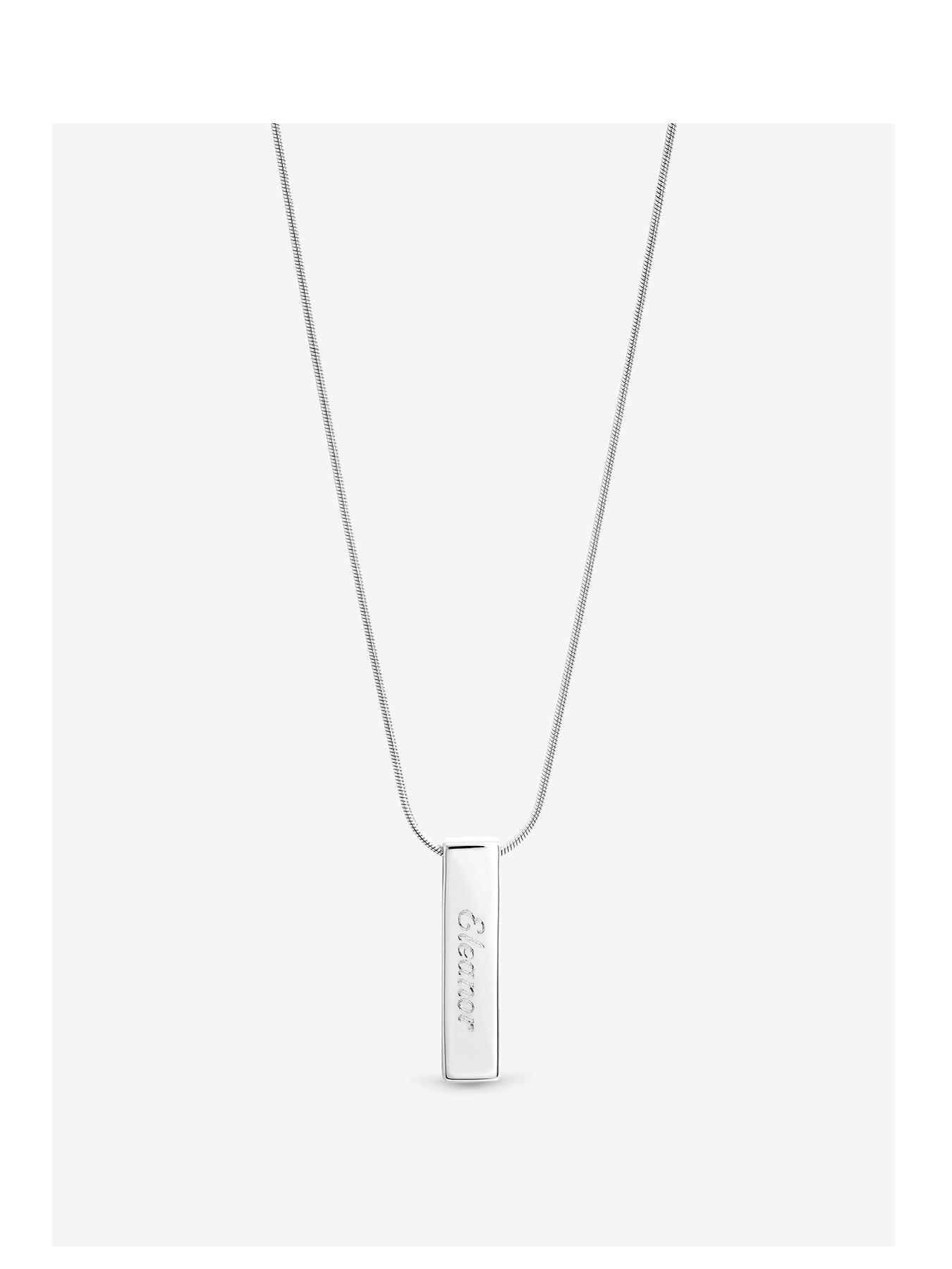 undefined Simply Silver Sterling Silver 925 Polished Bar Pendant