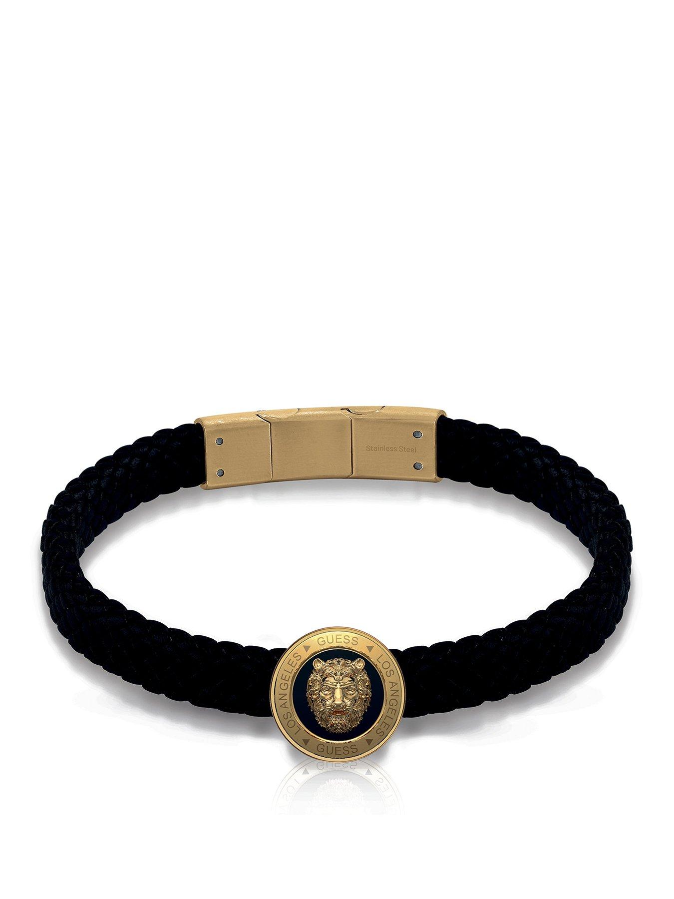  image of guess-lion-coin-bracelet-tone-steel-gold