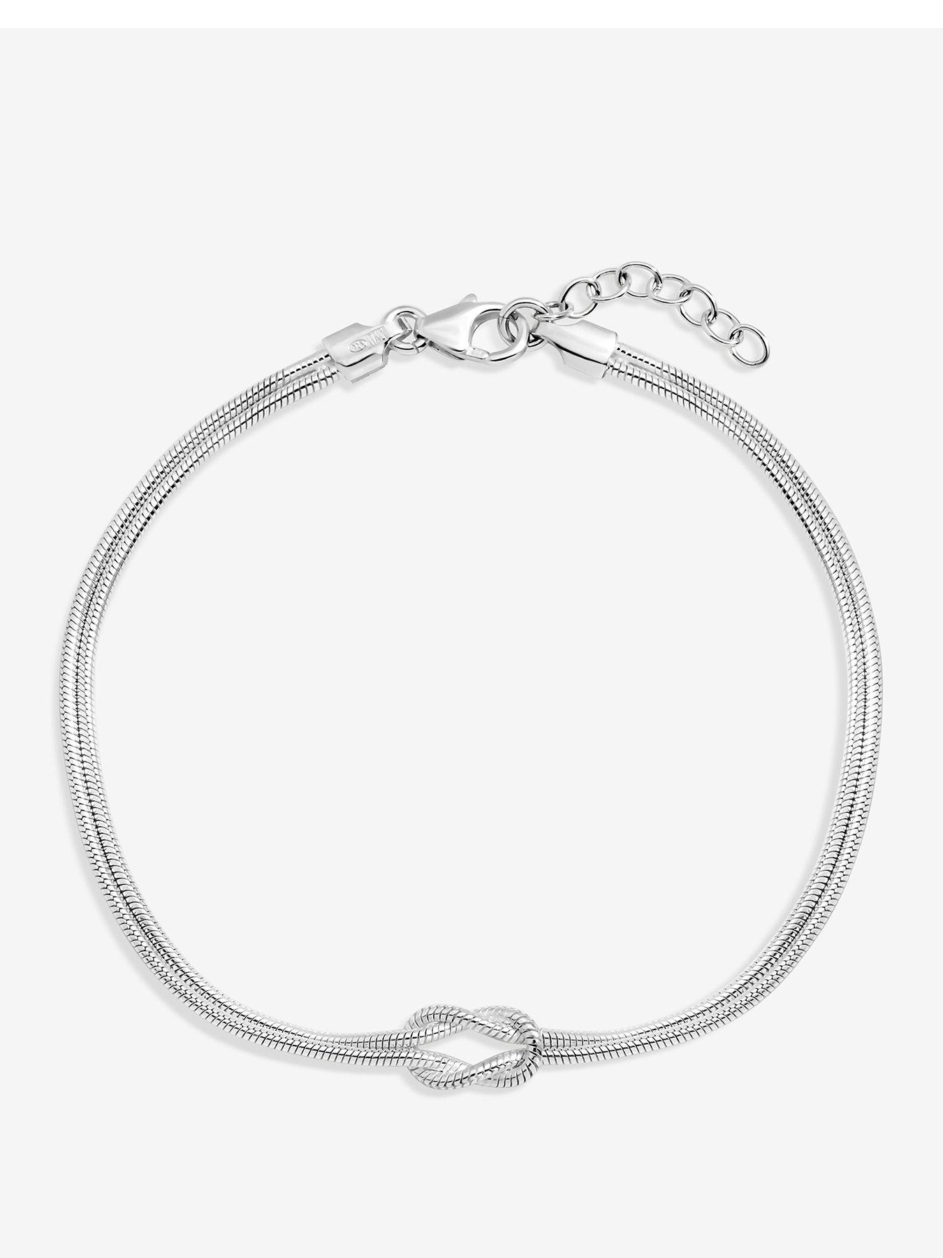 Image 1 of 3 of Simply Silver Simply Silver Sterling Silver 925 Infinity Snake Chain Bracelet