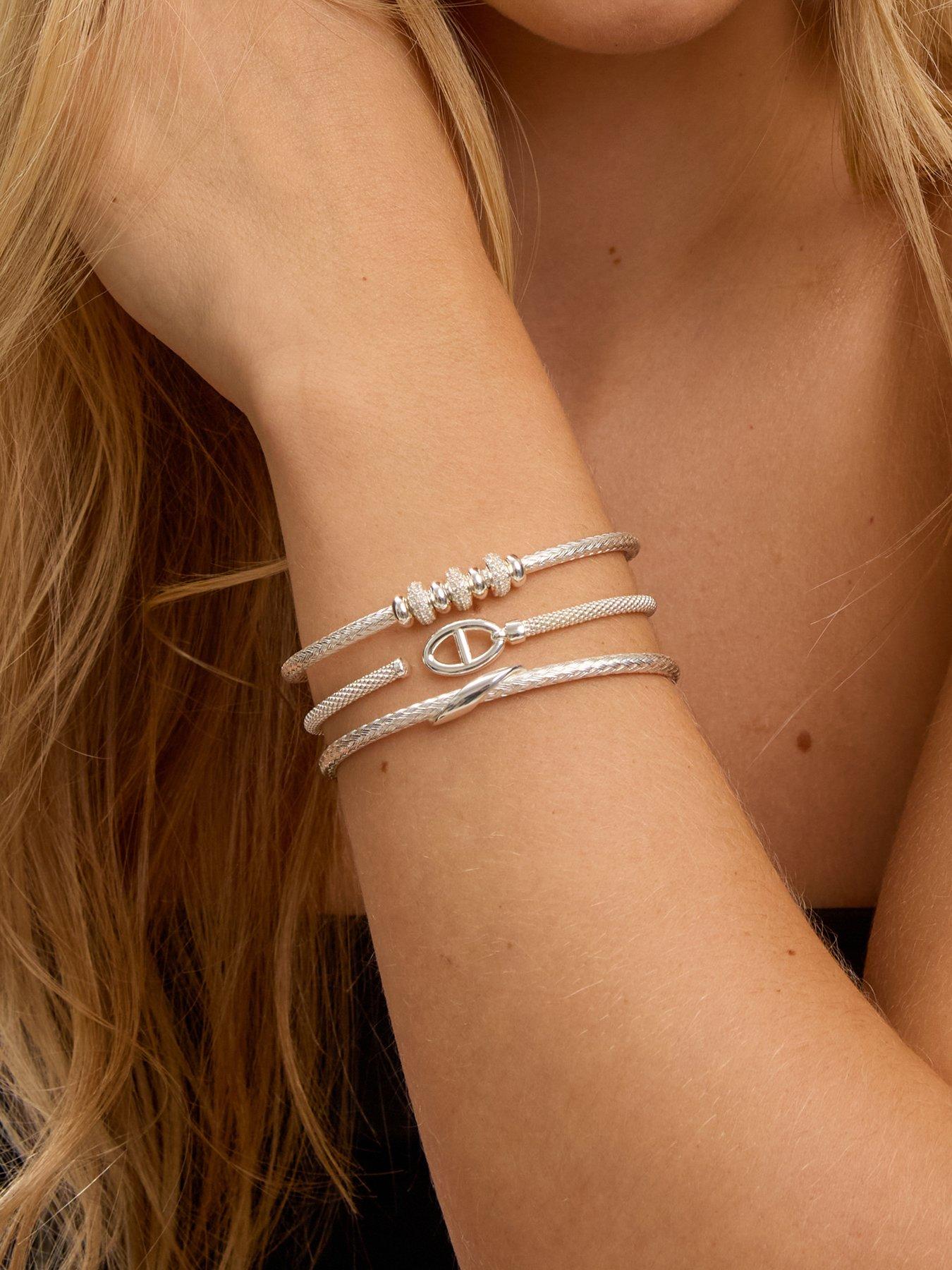 Image 4 of 4 of Simply Silver Sterling Silver 925 Micro Pave Ball Cuff