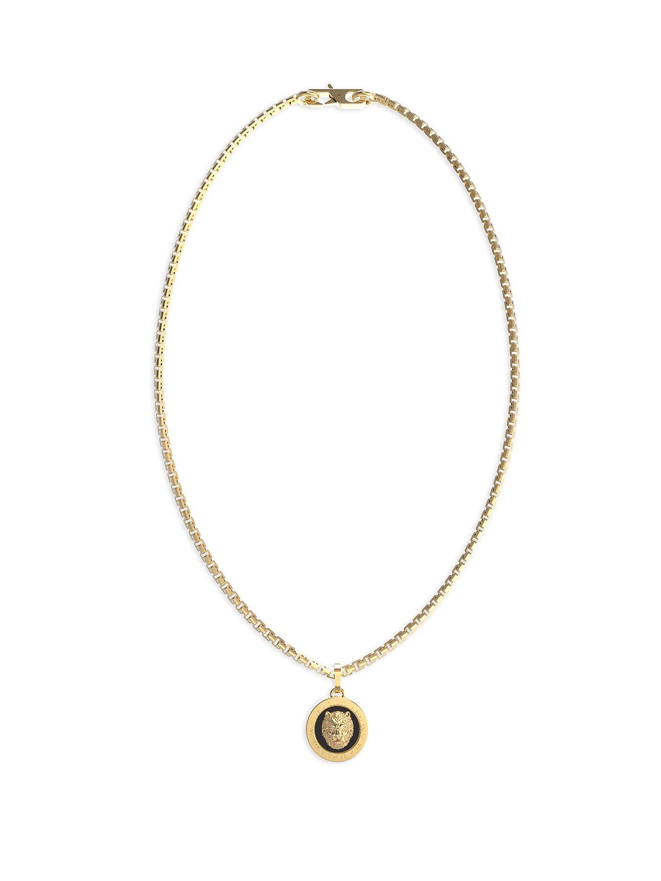 guess-coin-necklace-steel-gold