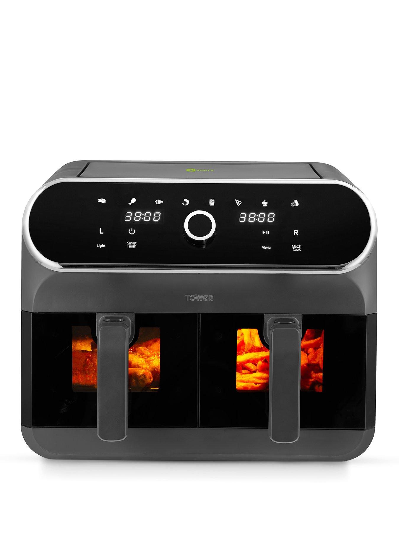 Tower T17195 Elite Dual Basket Air Fryer - Graphite Grey