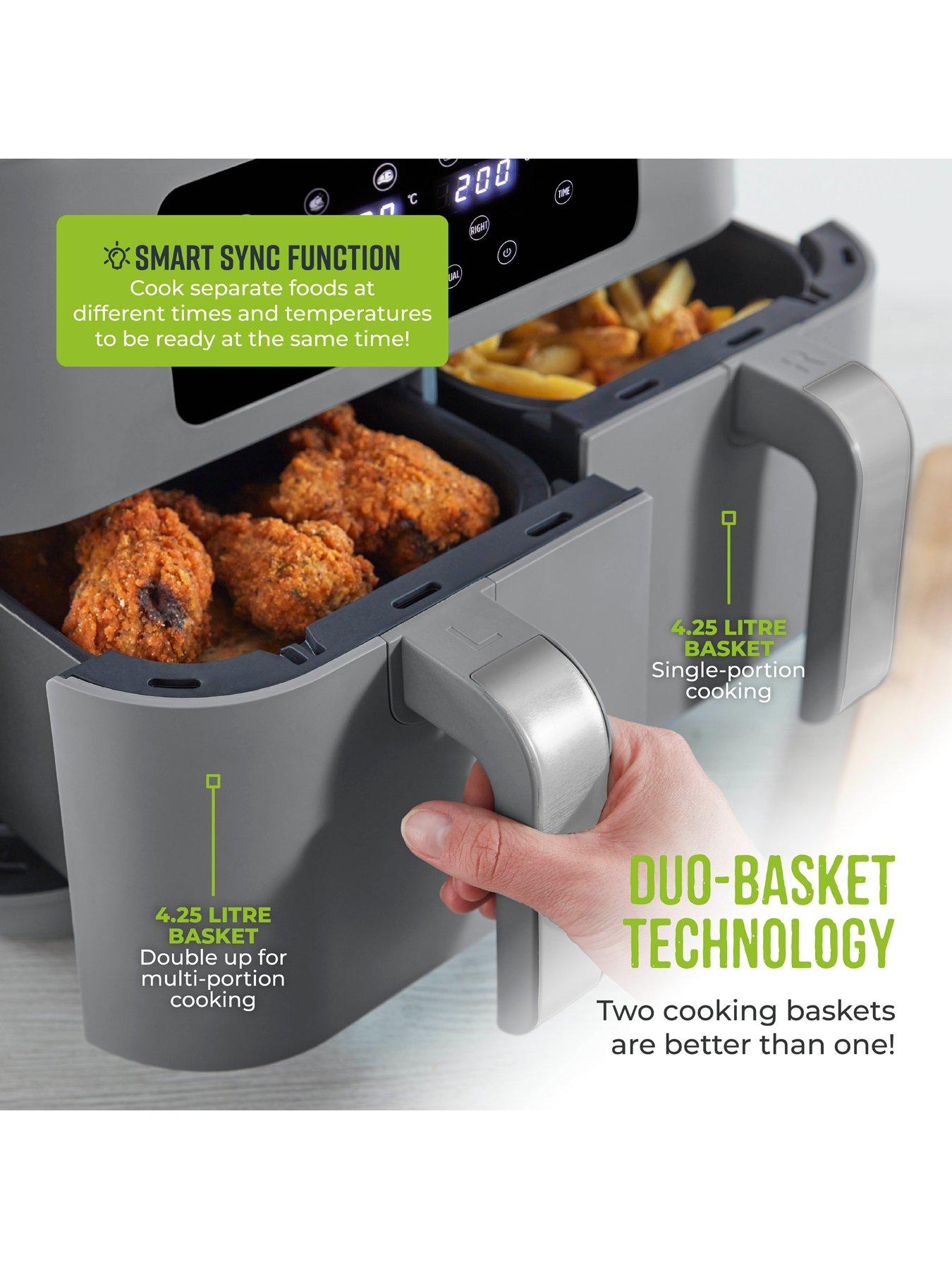 Image 4 of 7 of Tower T17137CGRY Vortx Dual Basket Air Fryer - Grey with Chrome Trim