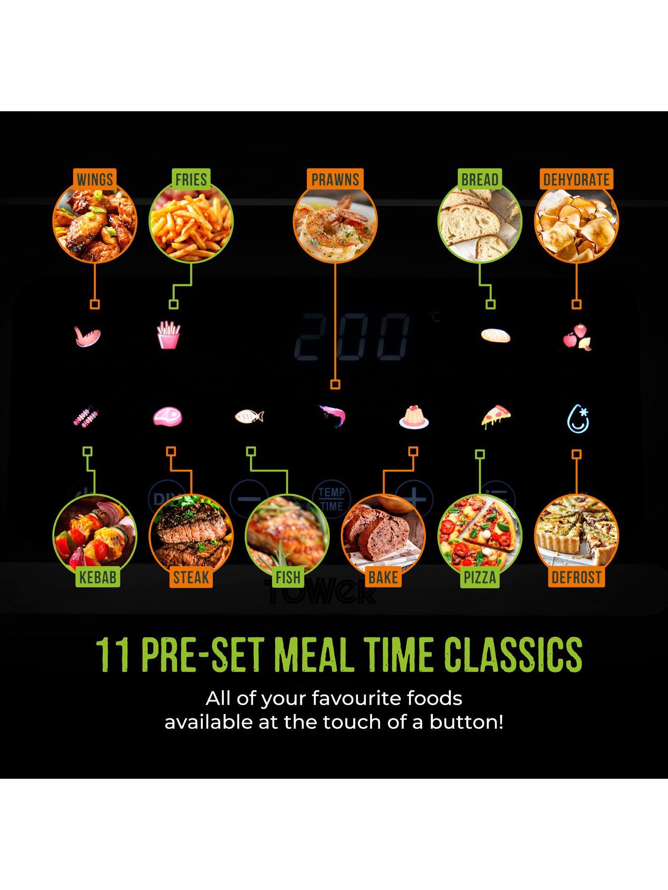  image of tower-t17186-vortx-digital-air-fryer-space-saving-design-1500w-5l-black