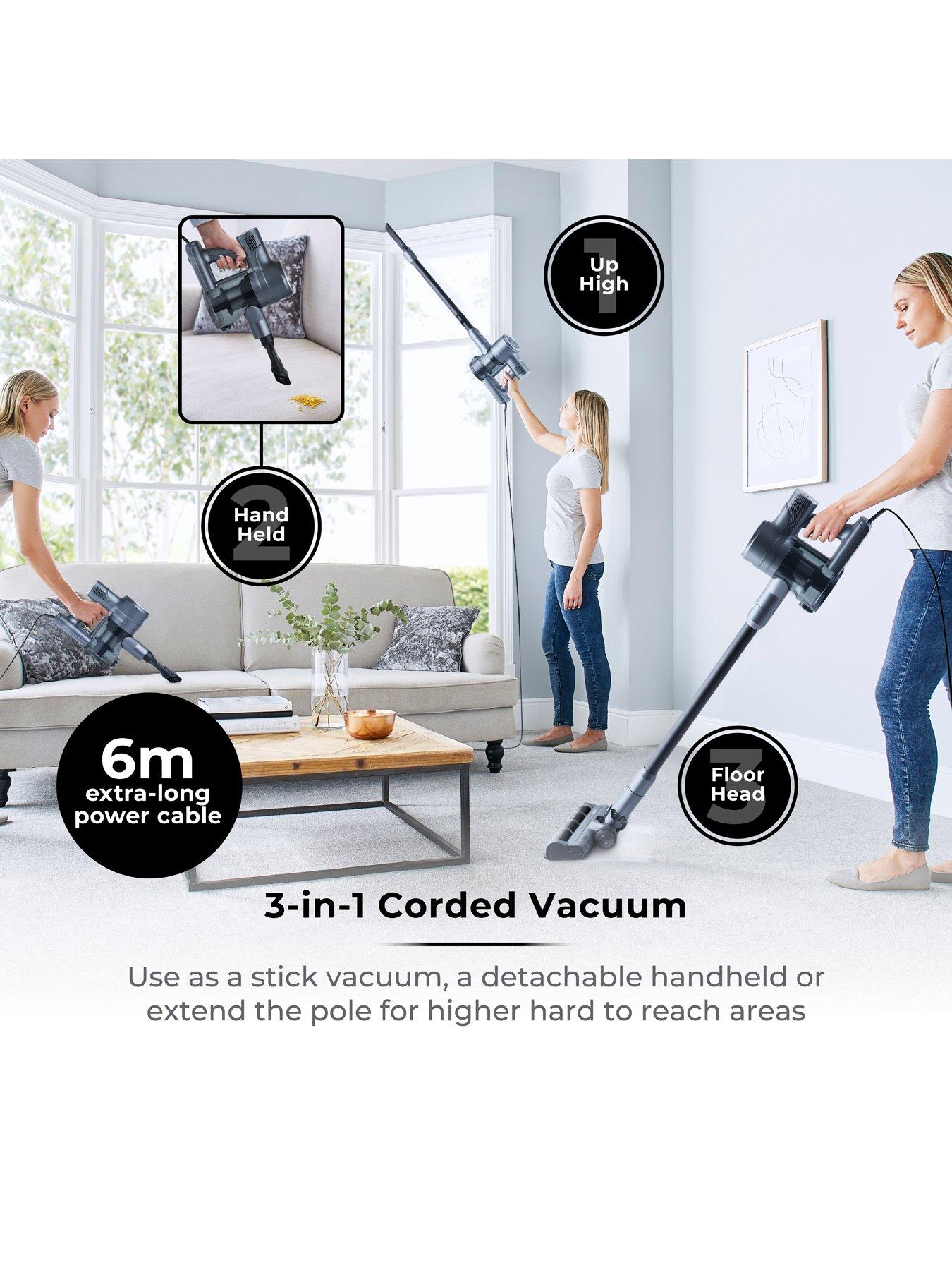 Image 3 of 7 of Tower T513007 VL25 Pet Anti-Tangle Corded Stick Vacuum Cleaner - Black &amp; Silver