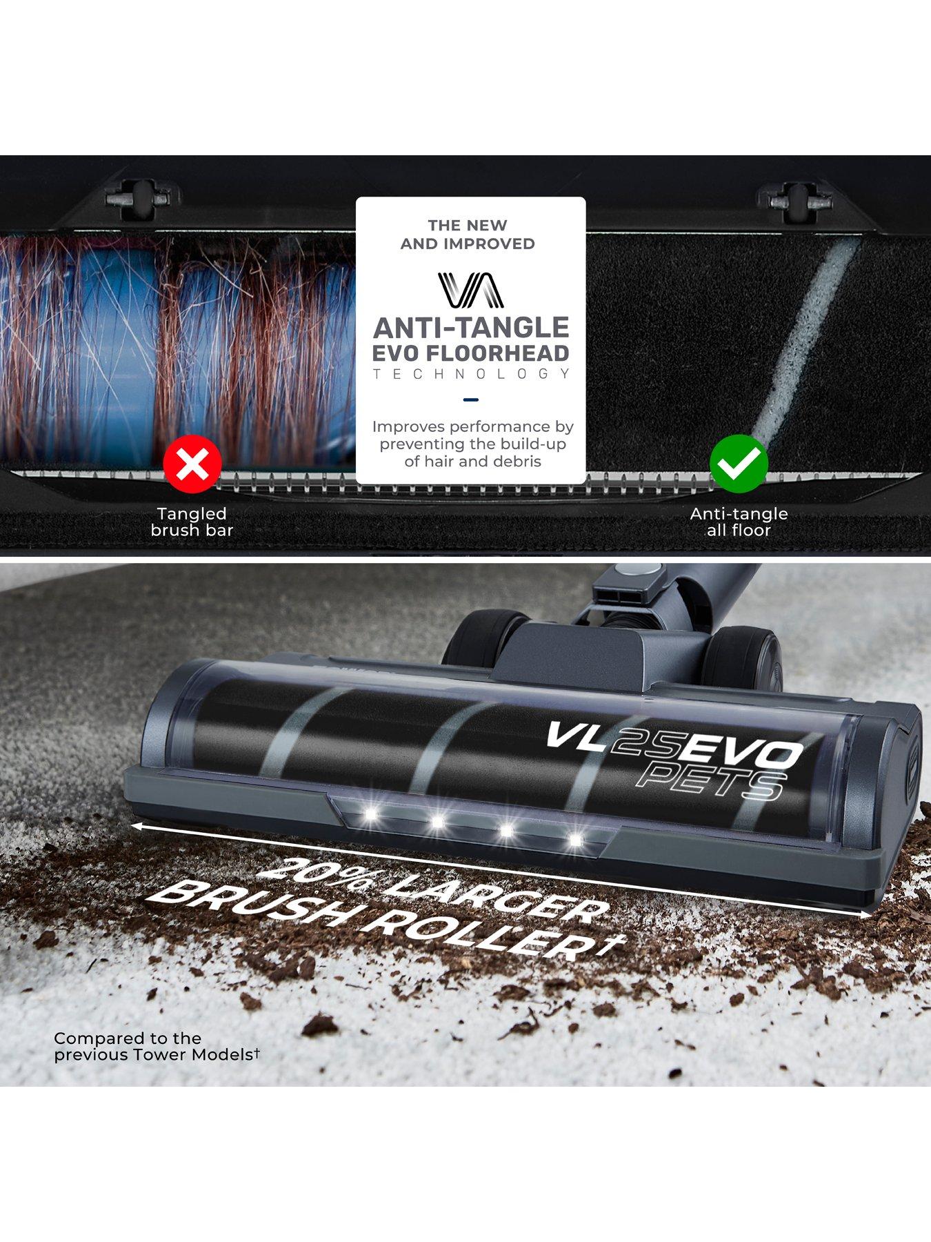 Image 4 of 7 of Tower T513007 VL25 Pet Anti-Tangle Corded Stick Vacuum Cleaner - Black &amp; Silver