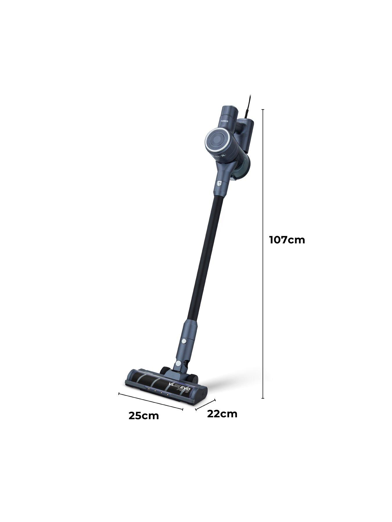  image of tower-t513007-vl25-pet-anti-tangle-corded-stick-vacuum-cleaner-black-silver
