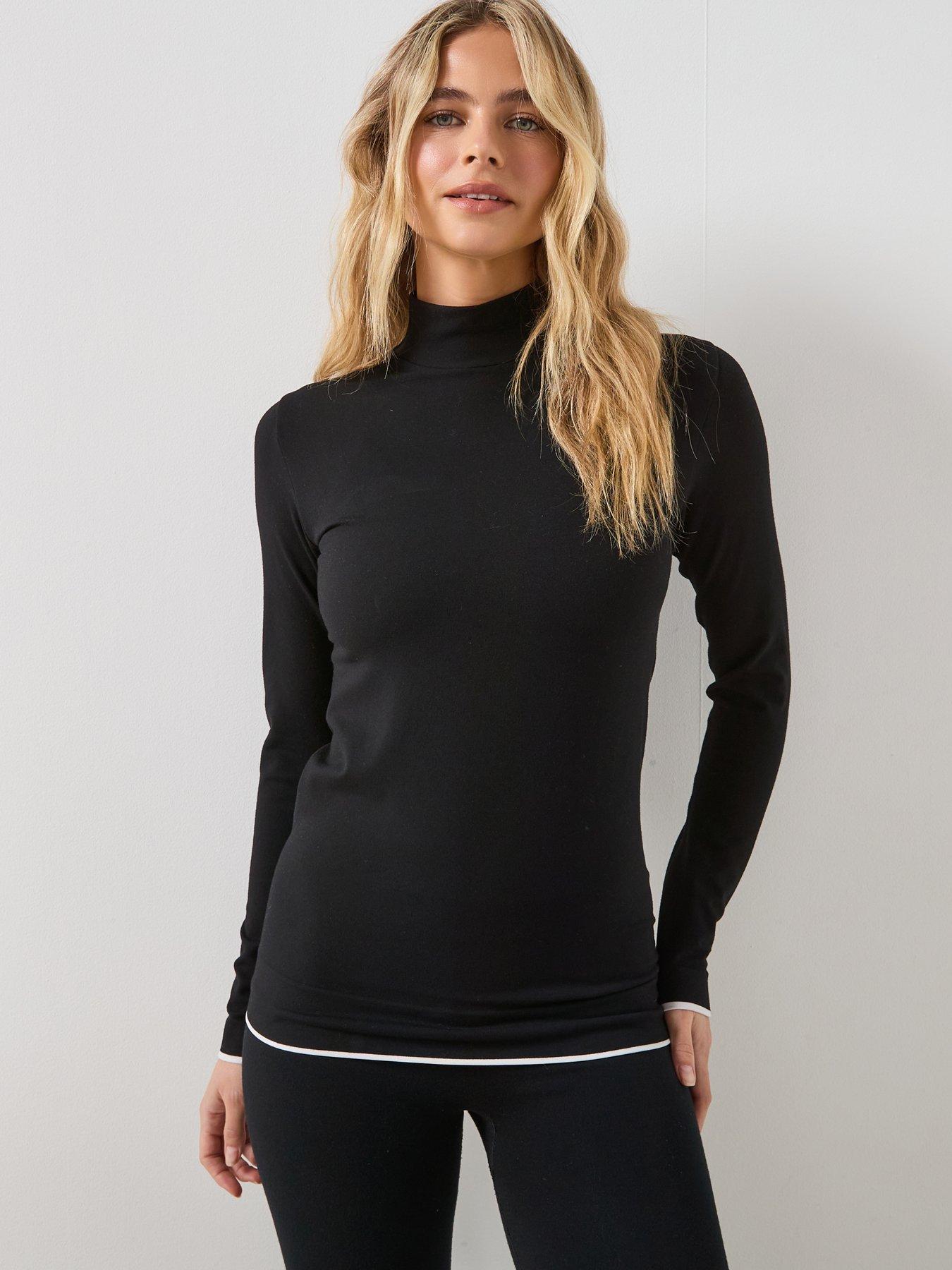 front image of sweaty-betty-modal-high-neck-base-layer-top-black