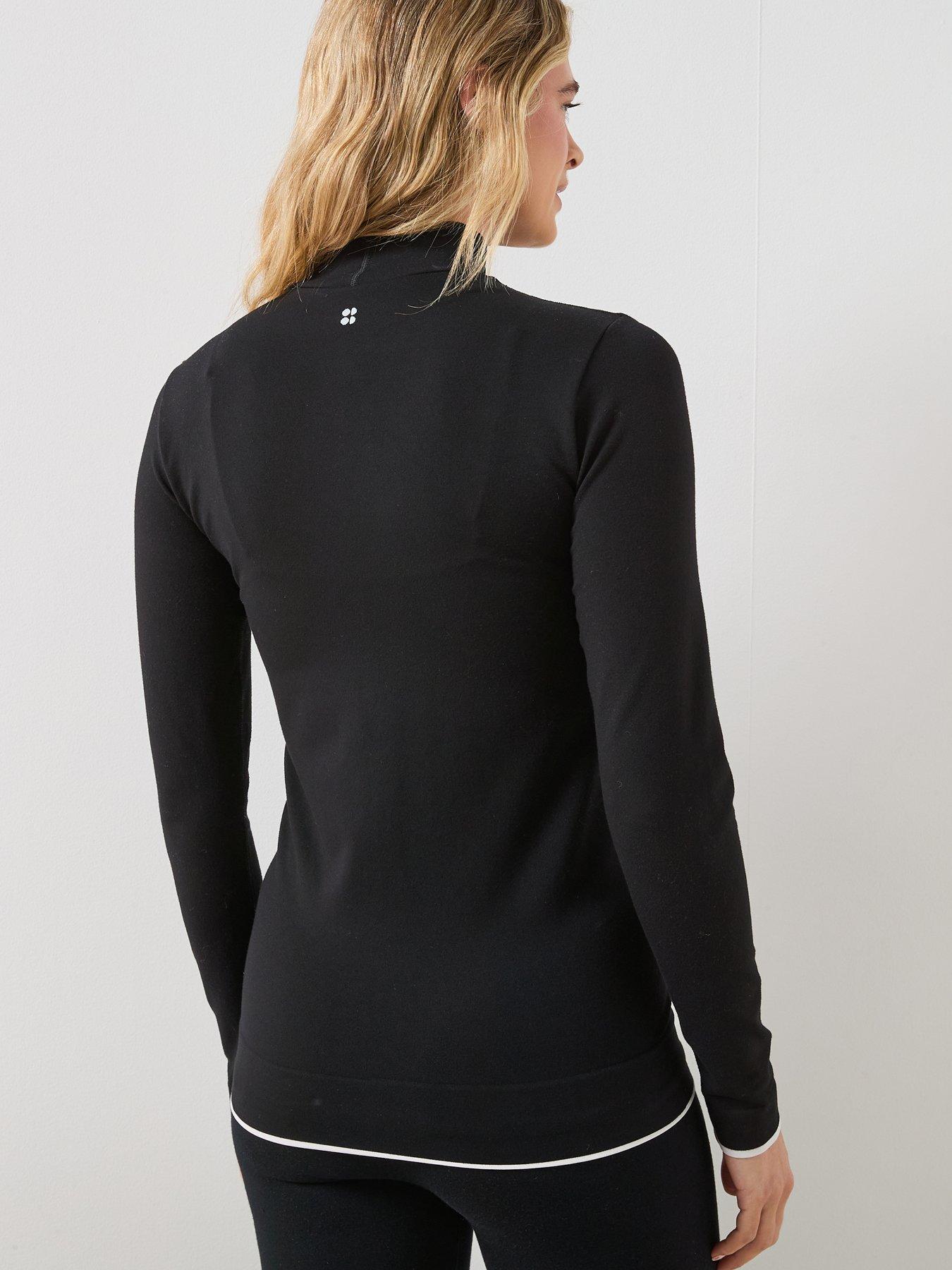 stillFront image of sweaty-betty-modal-high-neck-base-layer-top-black