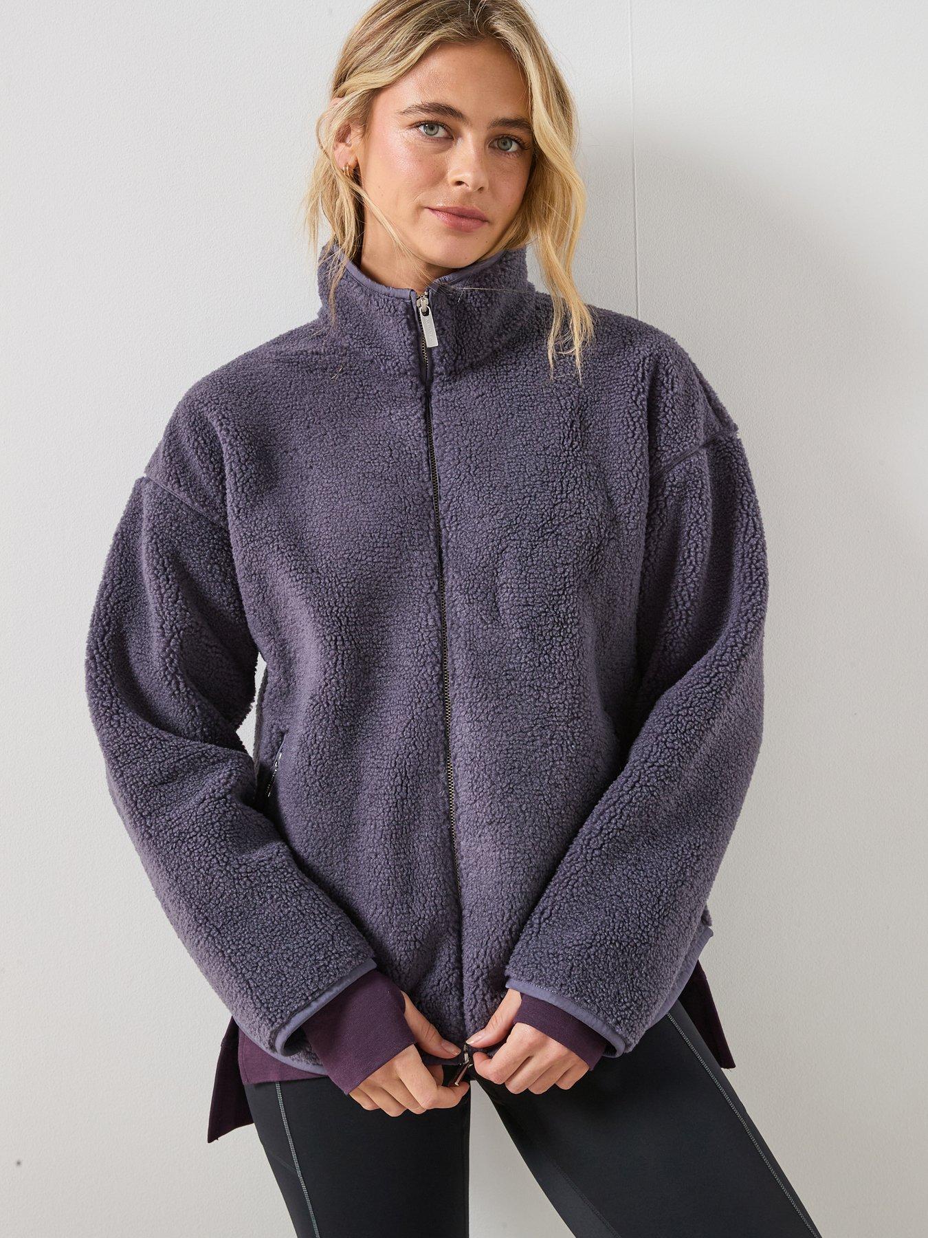 Sweaty Betty Womens Training Plush Textured Zip Up Fleece - Blue