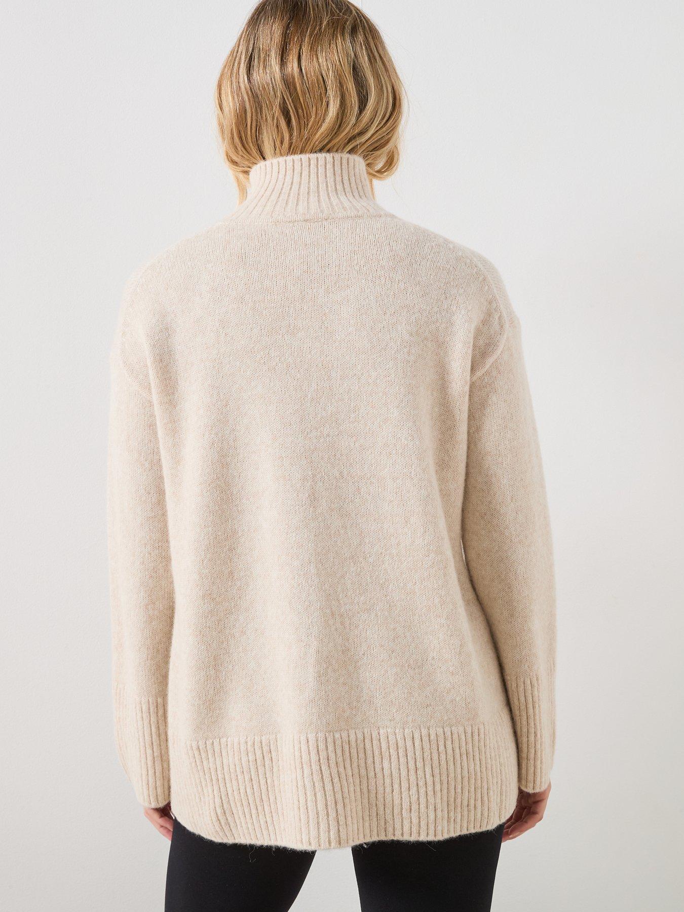 Image 2 of 5 of Sweaty Betty Alpine Wool Funnel Neck Jumper - Beige