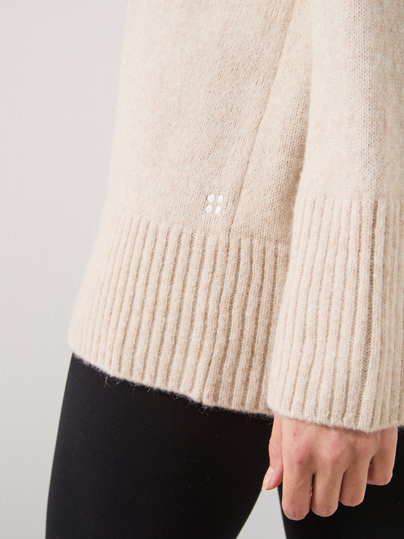Image 5 of 5 of Sweaty Betty Alpine Wool Funnel Neck Jumper - Beige
