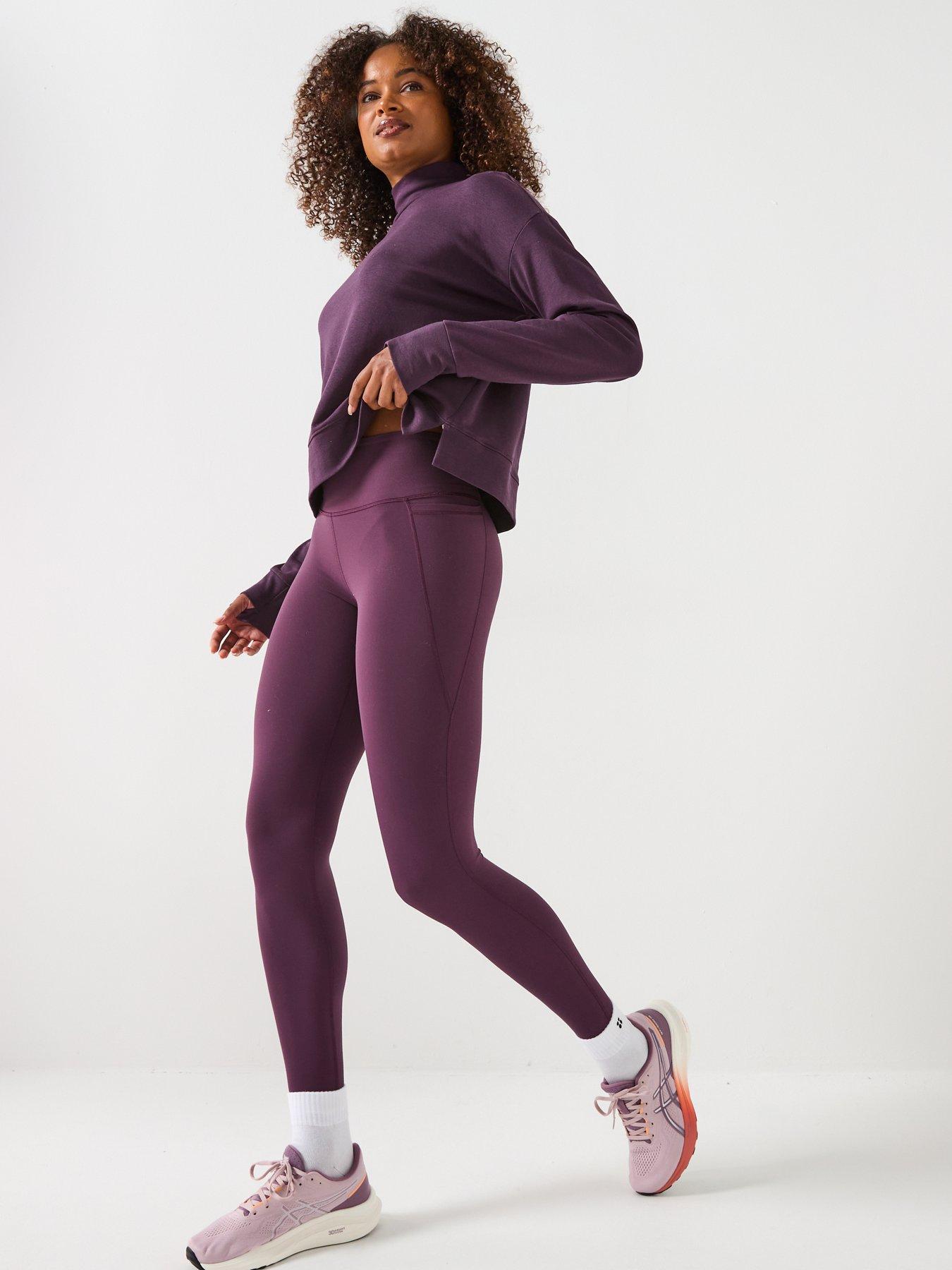  image of sweaty-betty-power-78-picot-edge-legging-purple