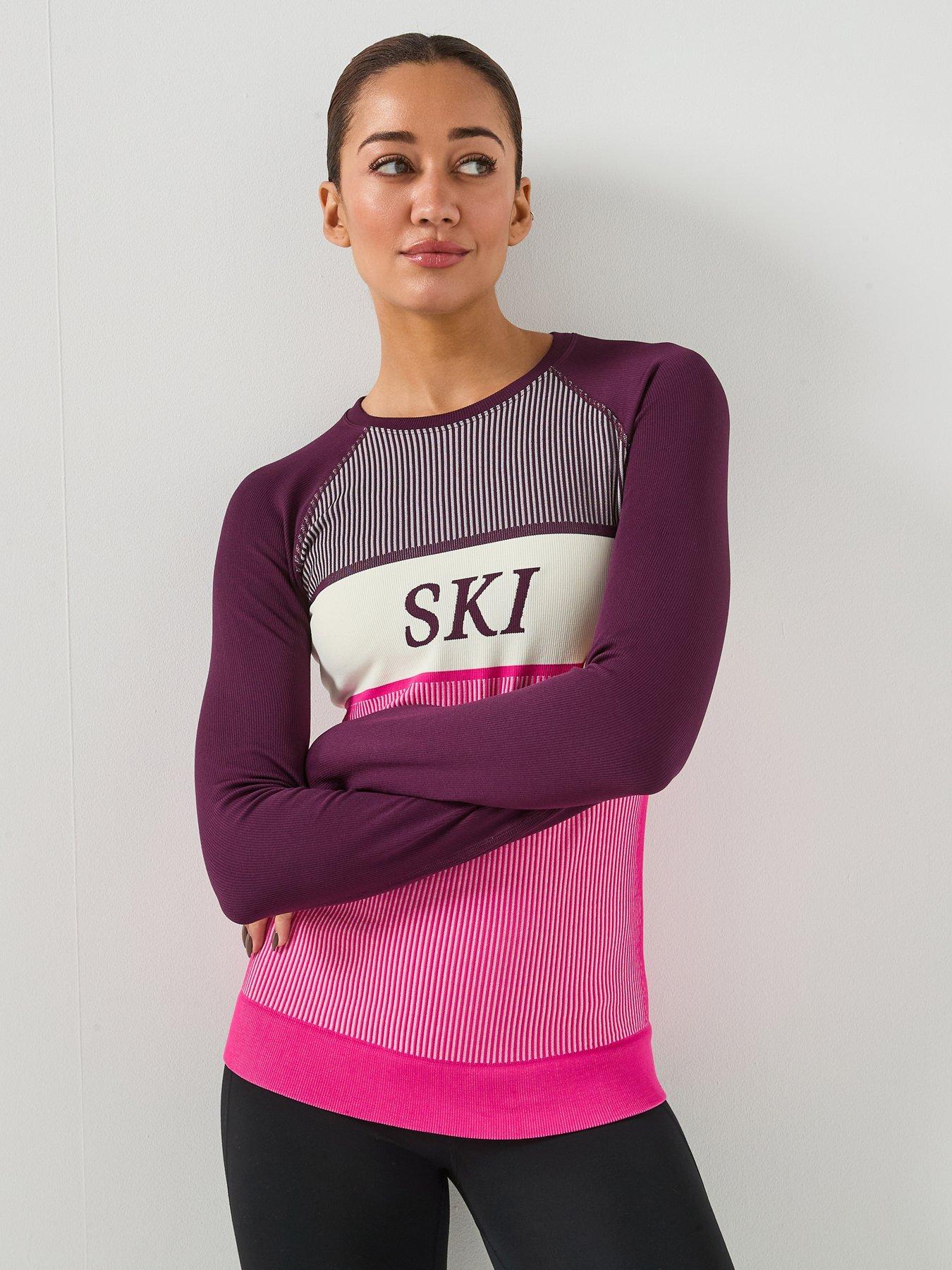 front image of sweaty-betty-ribbed-base-layer-top-purple