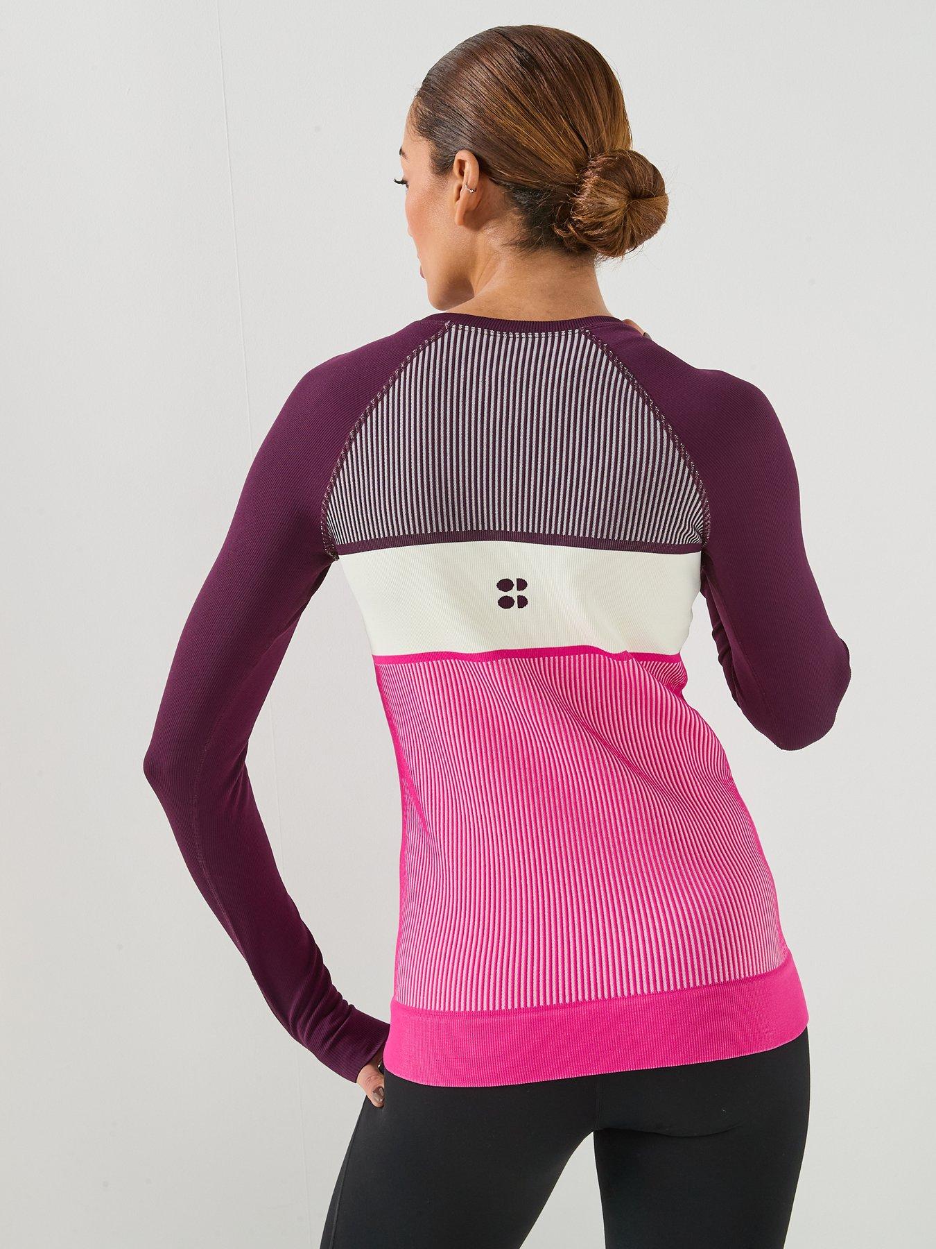 stillFront image of sweaty-betty-ribbed-base-layer-top-purple