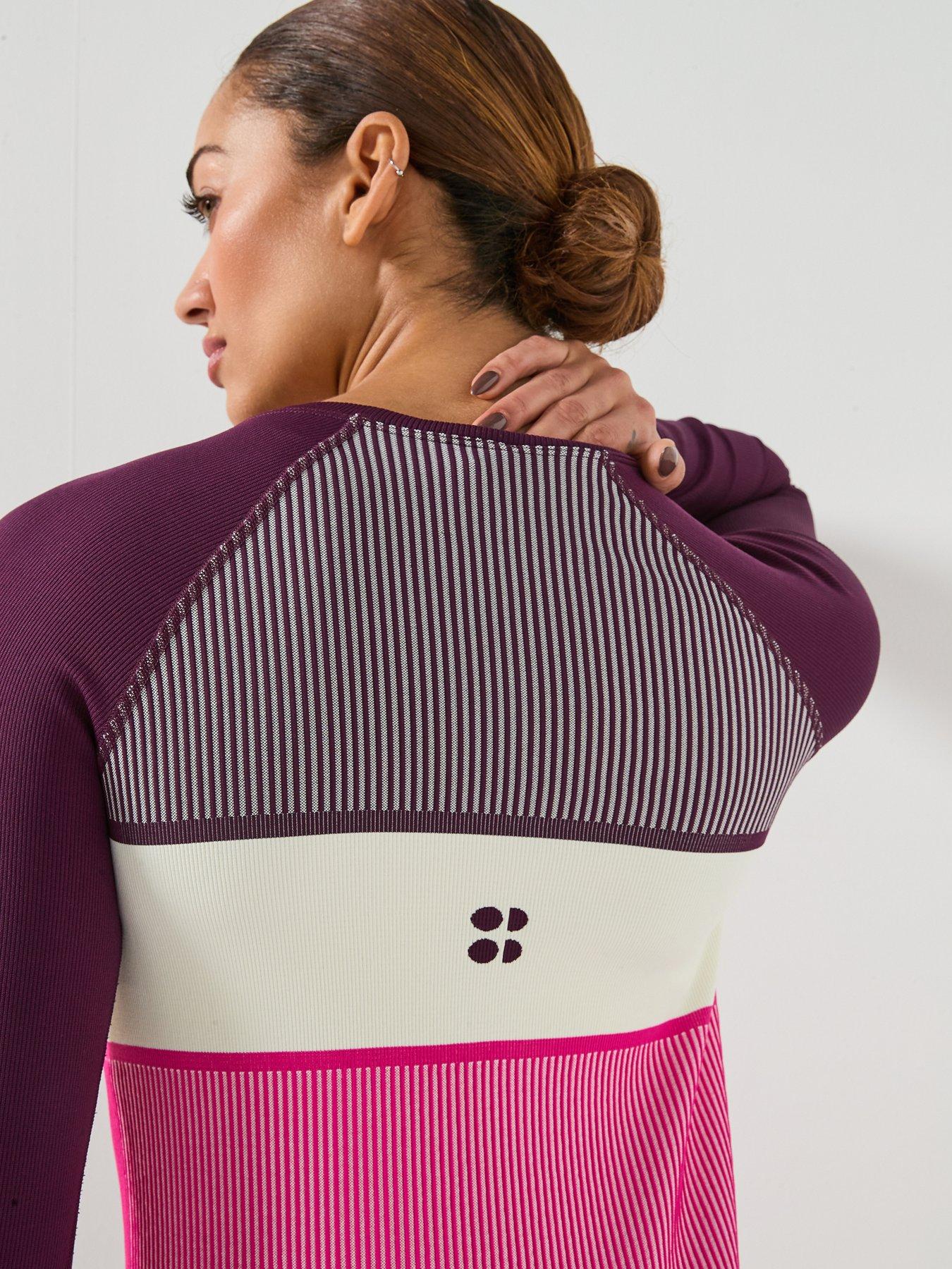  image of sweaty-betty-ribbed-base-layer-top-purple