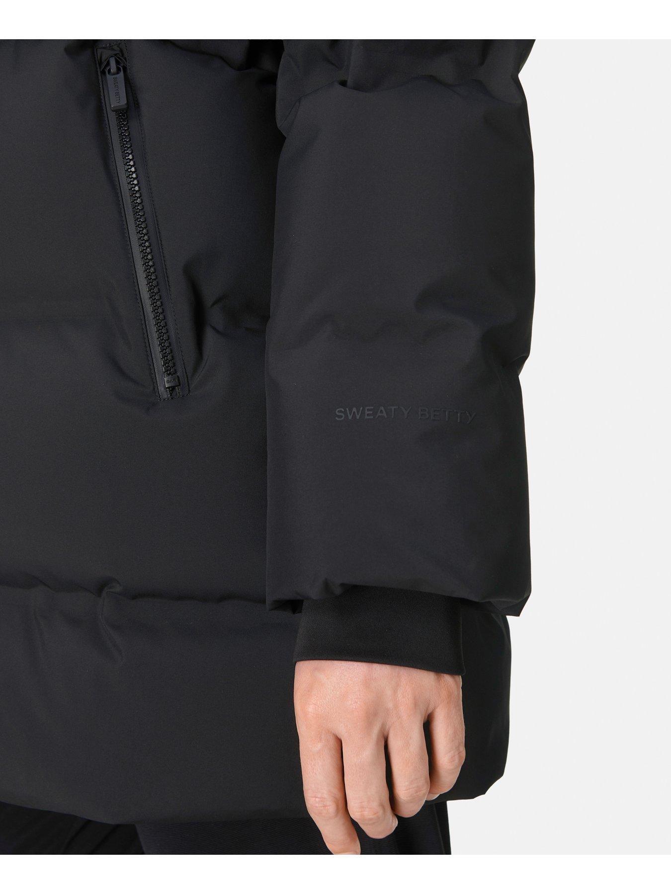  image of sweaty-betty-nimbus-mid-waterproof-puffer-coat-black