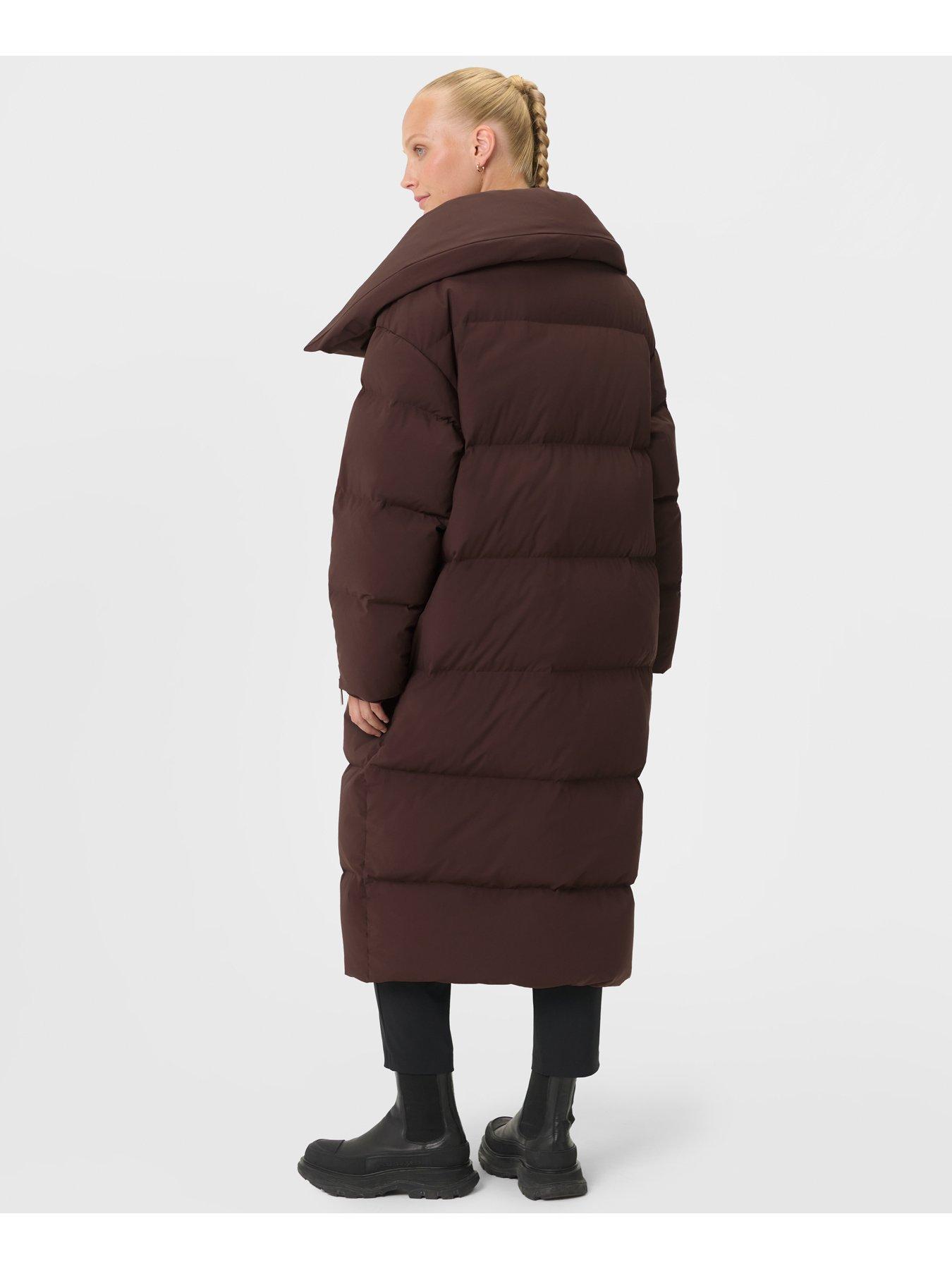  image of sweaty-betty-nimbus-cloudweight-longline-puffer-coat-brown