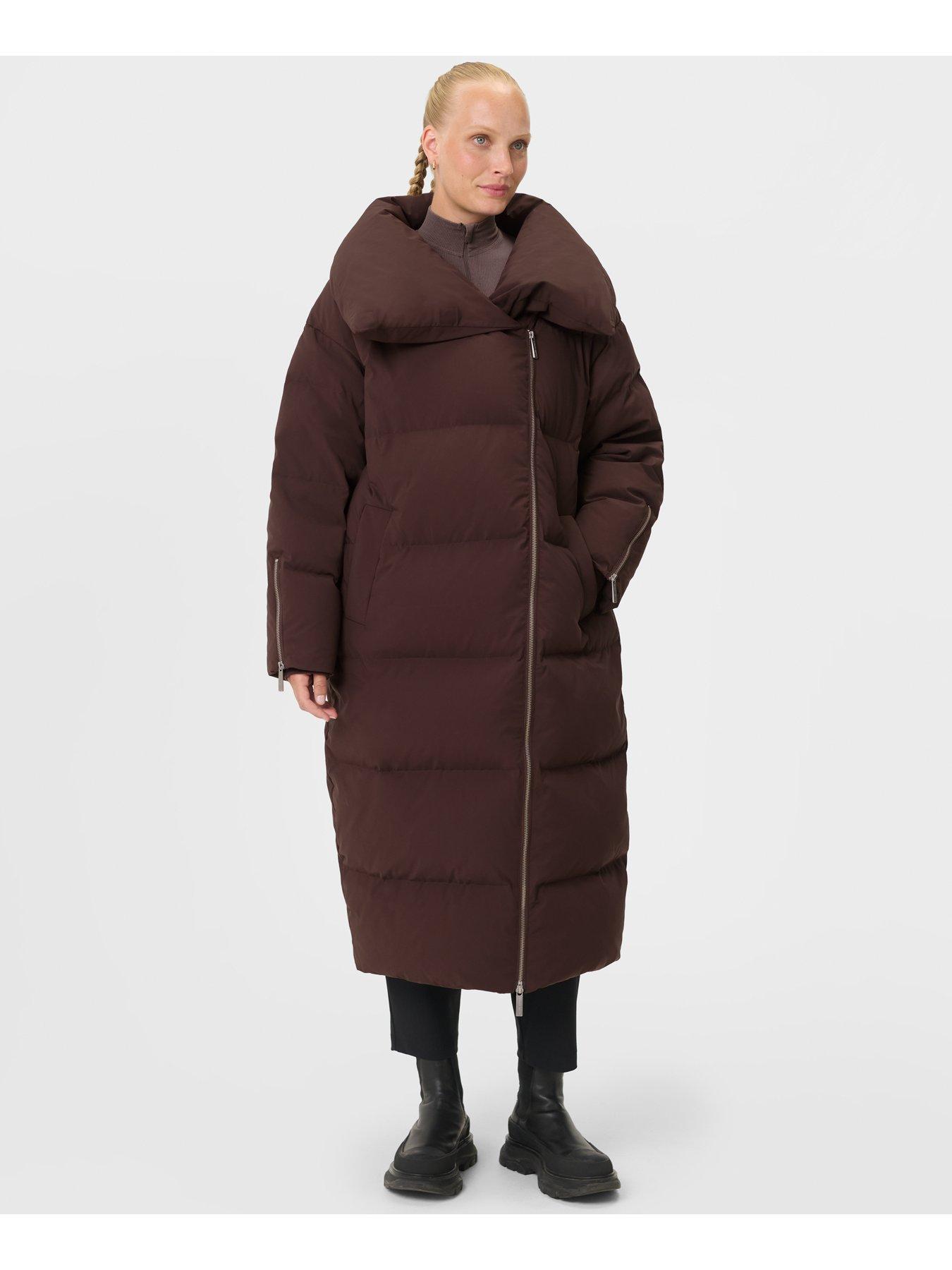  image of sweaty-betty-nimbus-cloudweight-longline-puffer-coat-brown
