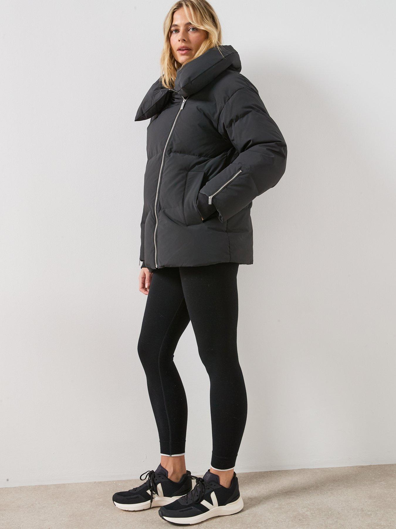 Image 5 of 6 of Sweaty Betty Nimbus Cloud Funnel-Neck Shell-Down Puffer Jacket - Black
