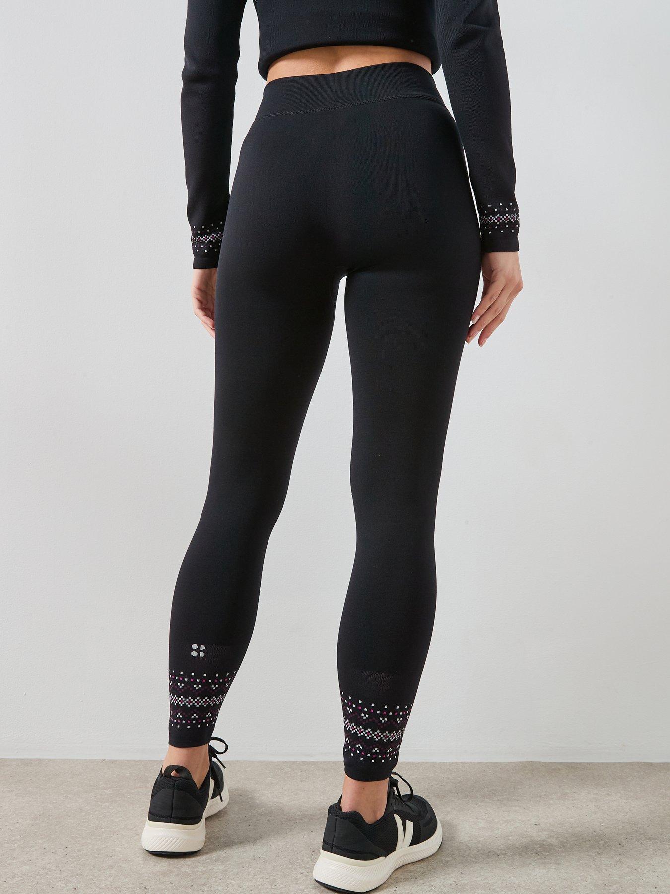 stillFront image of sweaty-betty-fairisle-novelty-base-layer-legging-black