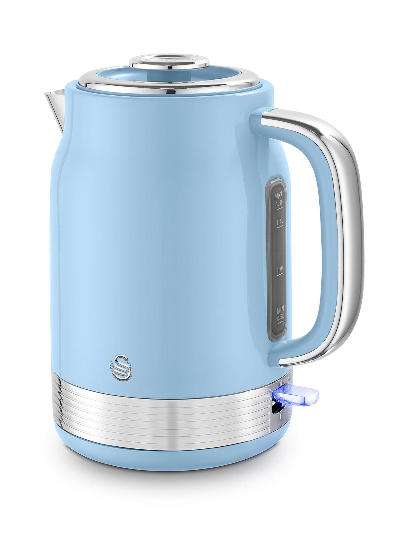 Swan SK19025BL Retro Revive 1.7L Jug Kettle - Breeze Blue  &  Chrome