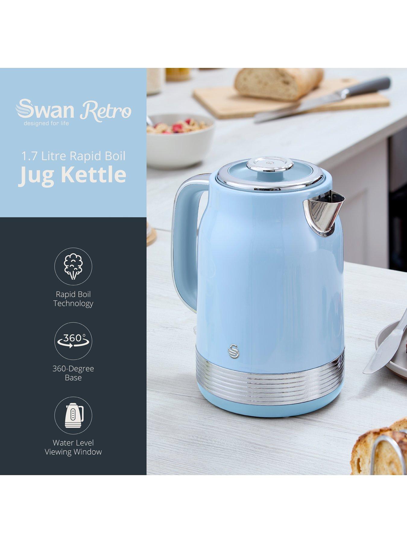  image of swan-sk19025bl-retro-revive-17l-jug-kettle-breeze-blue-amp-chrome