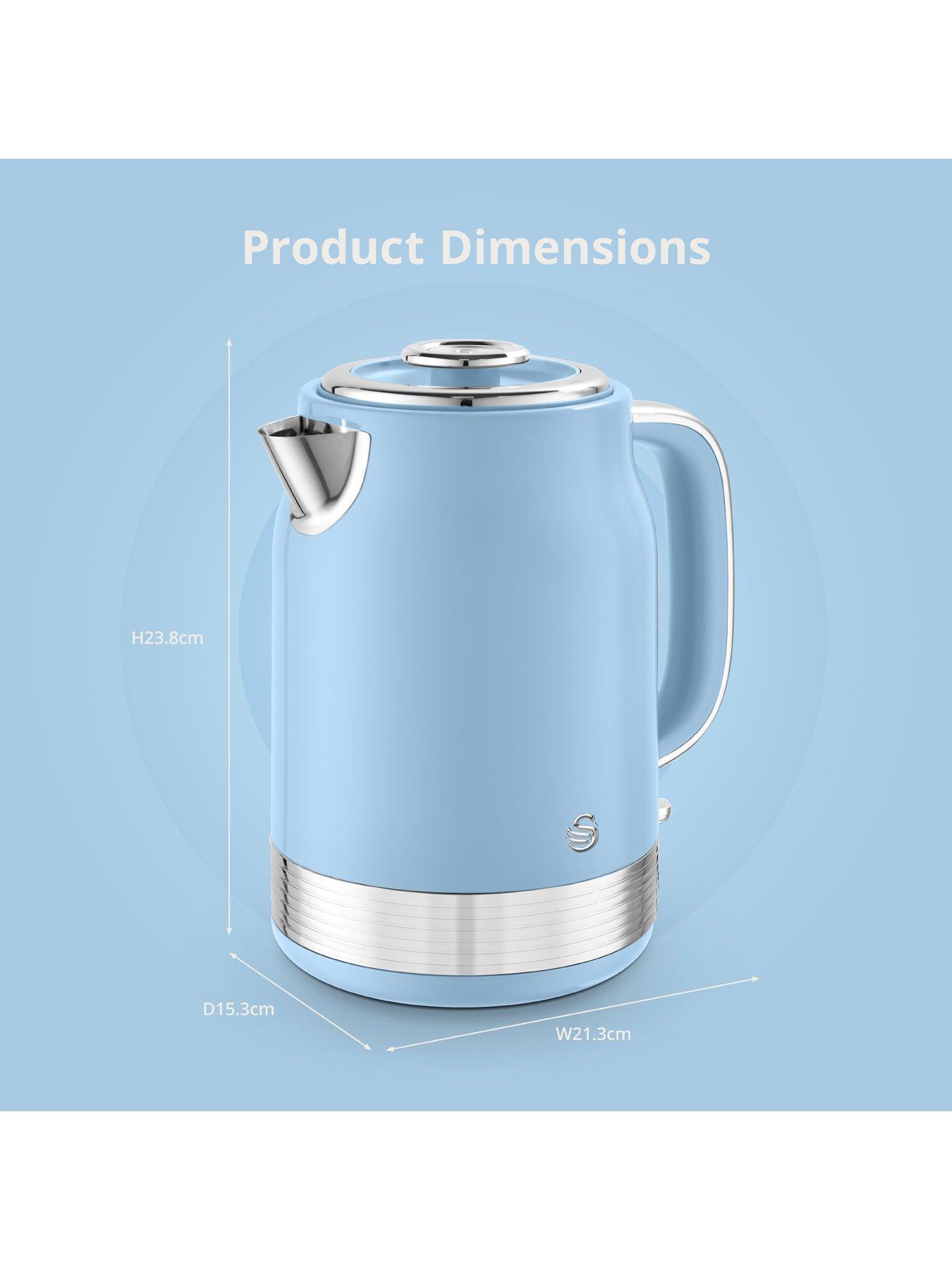  image of swan-sk19025bl-retro-revive-17l-jug-kettle-breeze-blue-amp-chrome