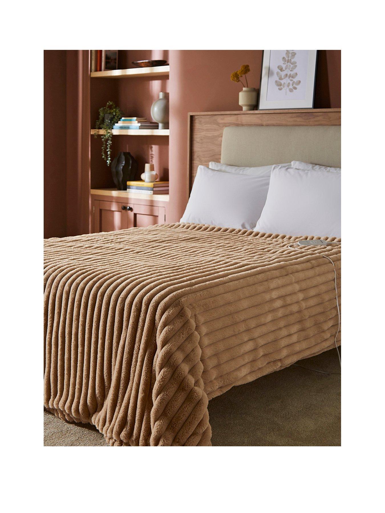  image of morphy-richards-flannel-fleece-amp-striped-faux-fur-throw-160cm-x-130cm-mocca